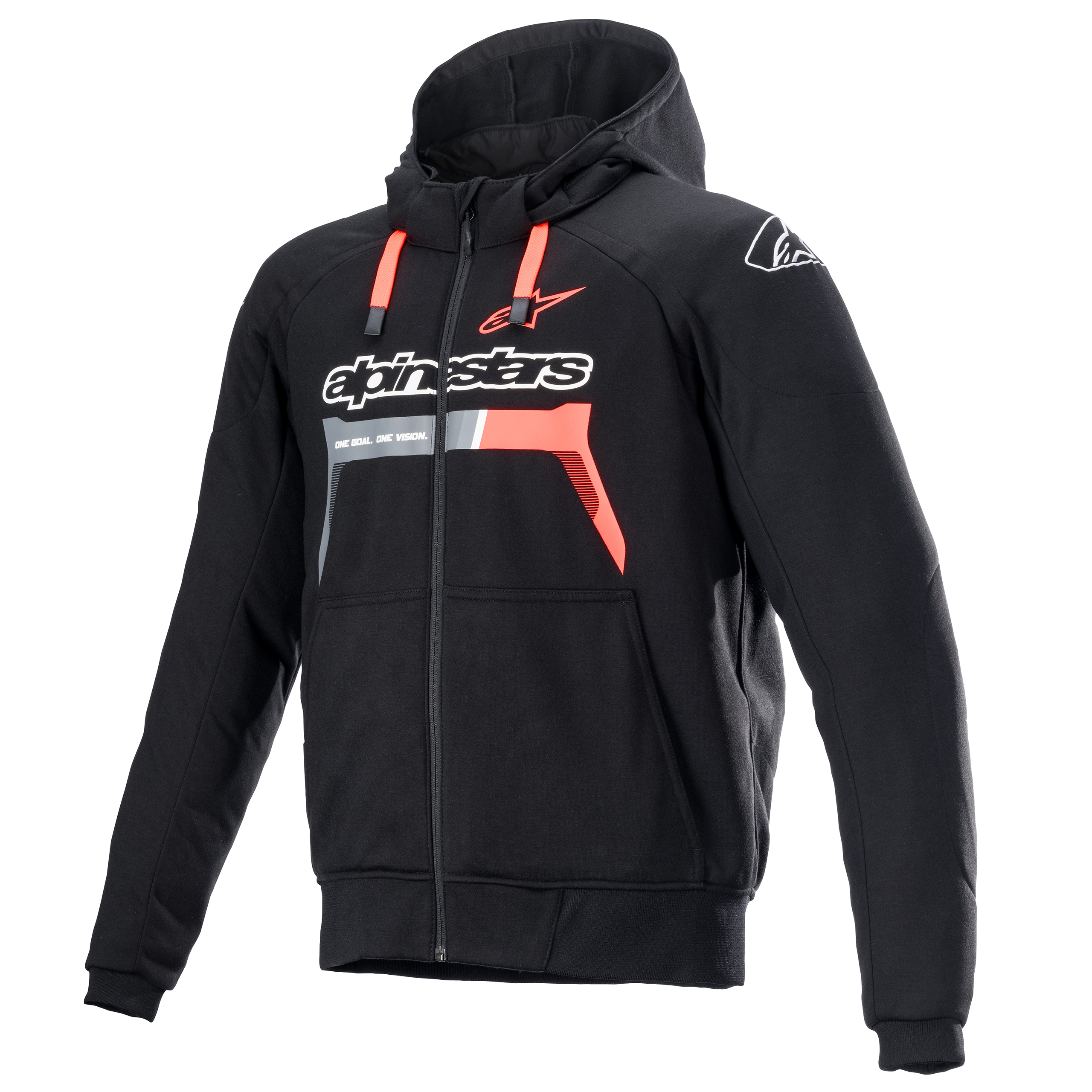 Alpinestars Chrome Ignition Hoodie schwarz/fluo rot L - Motorradbekleidung - Freizeitbekleidung