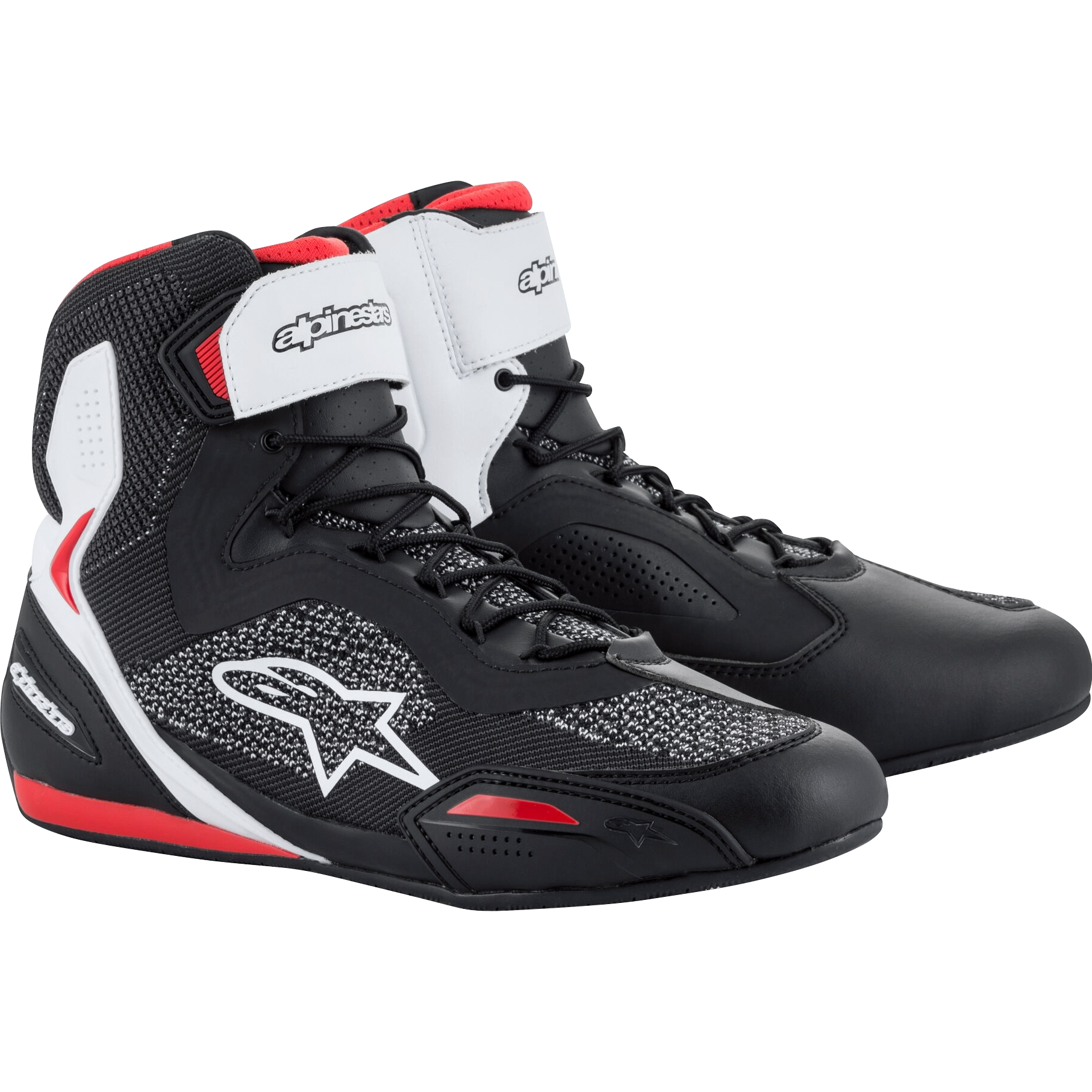 Alpinestars Faster 3 Rideknit Schuh schwarz/weiß/rot 13 - Motorradbekleidung - Motorradstiefel & Motorradschuhe