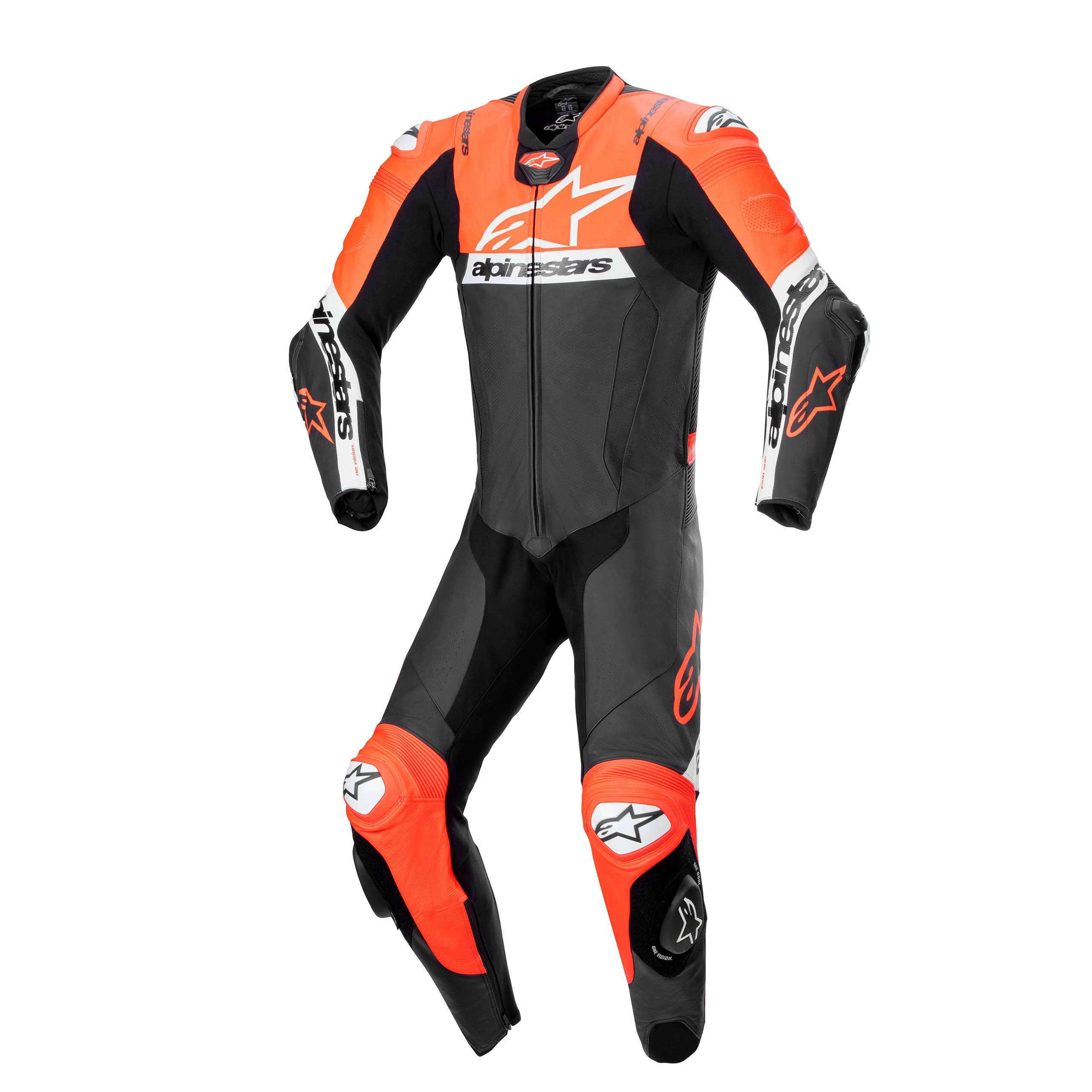 Alpinestars Missile V2 Ward Lederkombi 1-tlg. schwarz/rot/weiß 52 - Motorradbekleidung - Motorradkombis