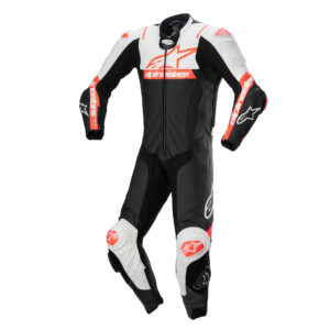 Alpinestars Missile V2 Ward Lederkombi 1-tlg. schwarz/weiß/rot 48 - Motorradbekleidung - Motorradkombis