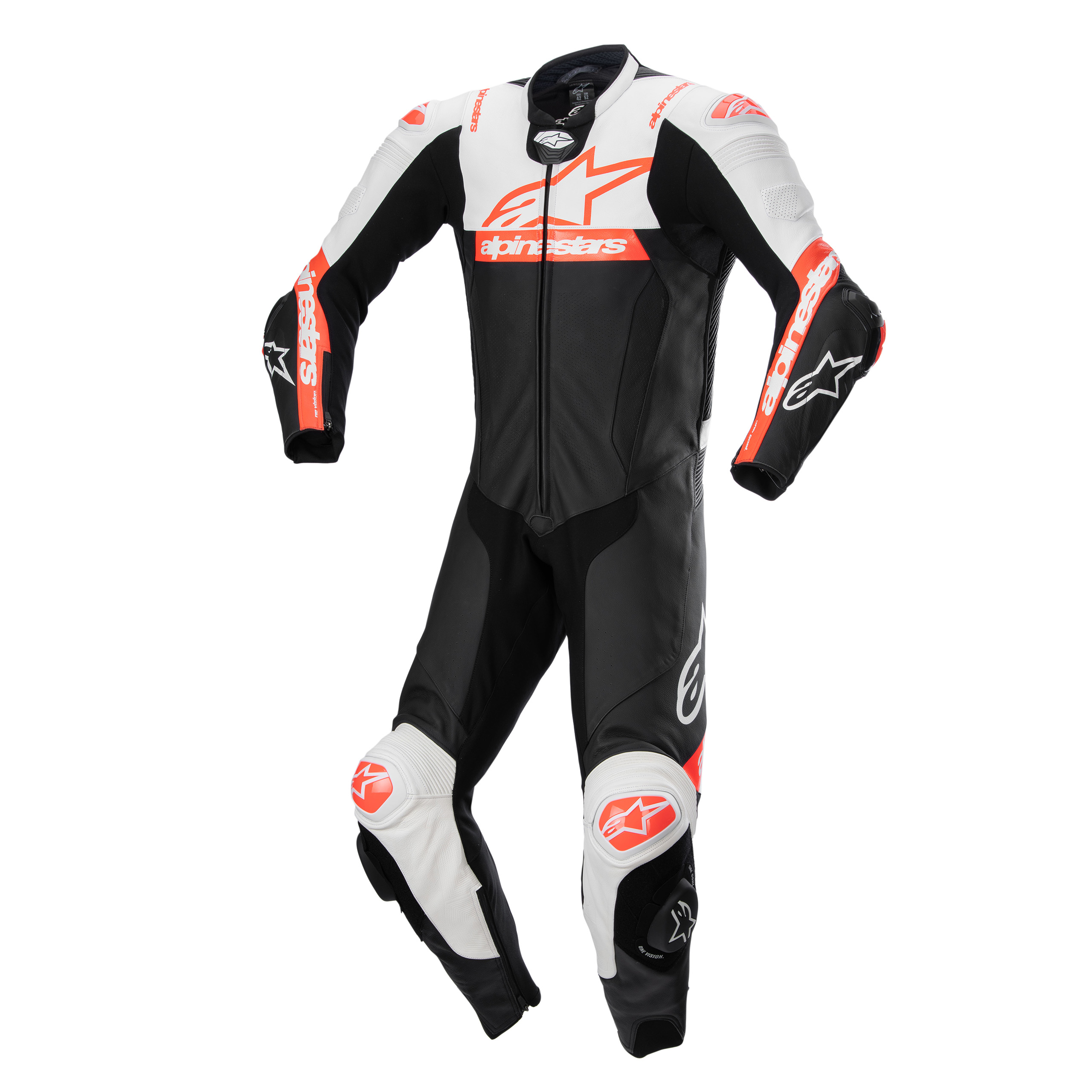 Alpinestars Missile V2 Ward Lederkombi 1-tlg. schwarz/weiß/rot 48 - Motorradbekleidung - Motorradkombis