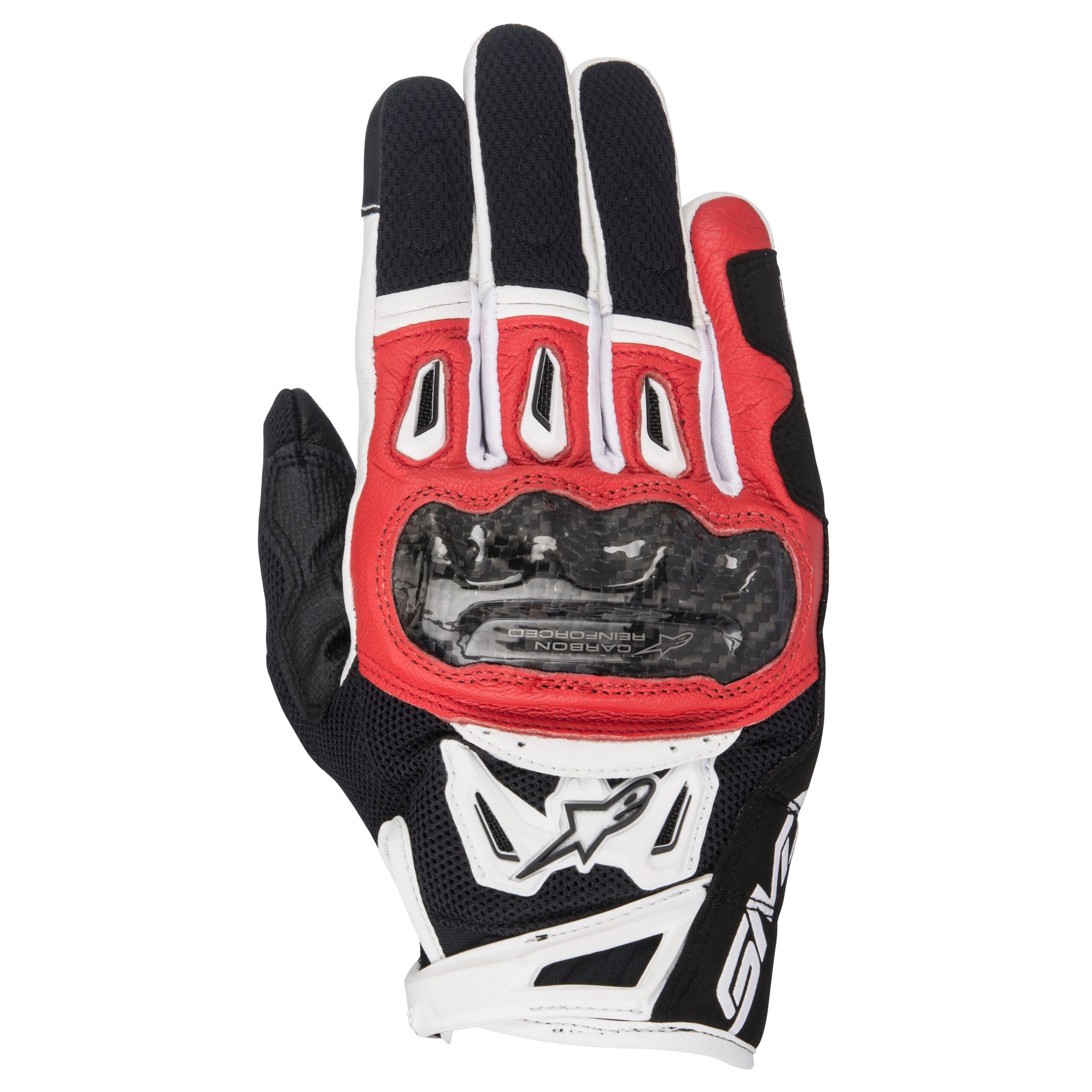Alpinestars SMX-2 Air Carbon V2 Handschuh schwarz/weiß/rot L - Motorradbekleidung - Motorradhandschuhe