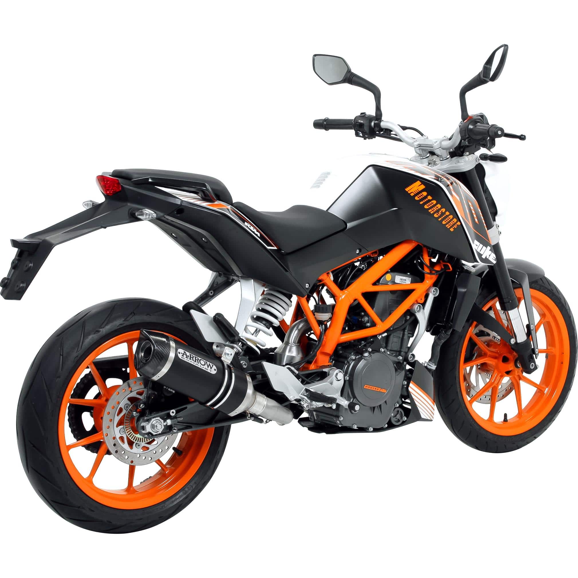 Arrow Exhaust Thunder Auspuff für KTM Duke 390 Alu schwarz/Carbon - Motorradteile & Ersatzteile - Auspuff