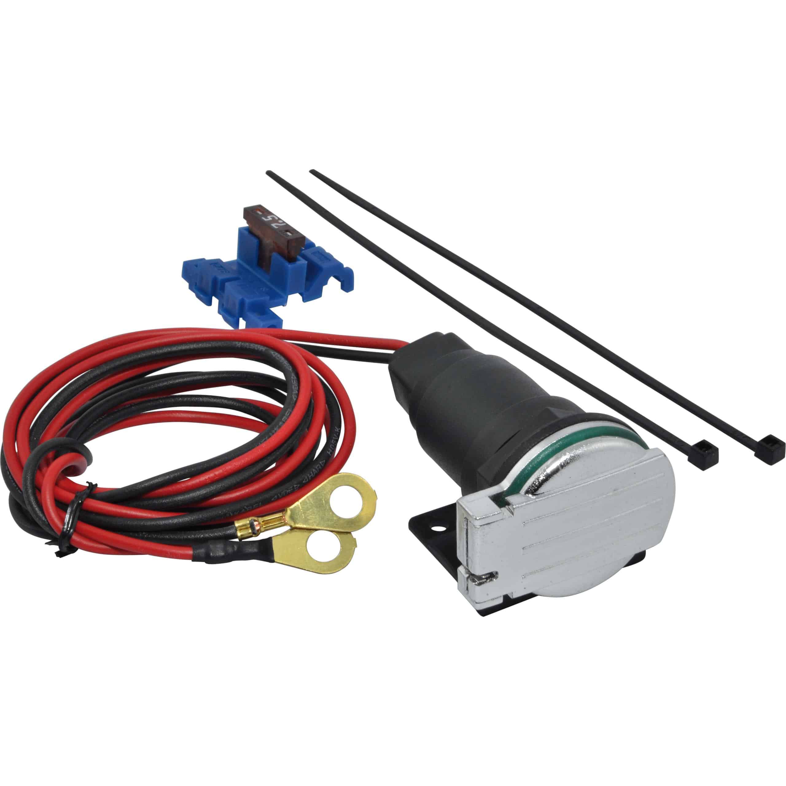 Baas Bikeparts Bordsteckdose ZIG Ø21mm mit Federklappdeckel ZA02C chrom - Motorradteile & Ersatzteile - Elektrik