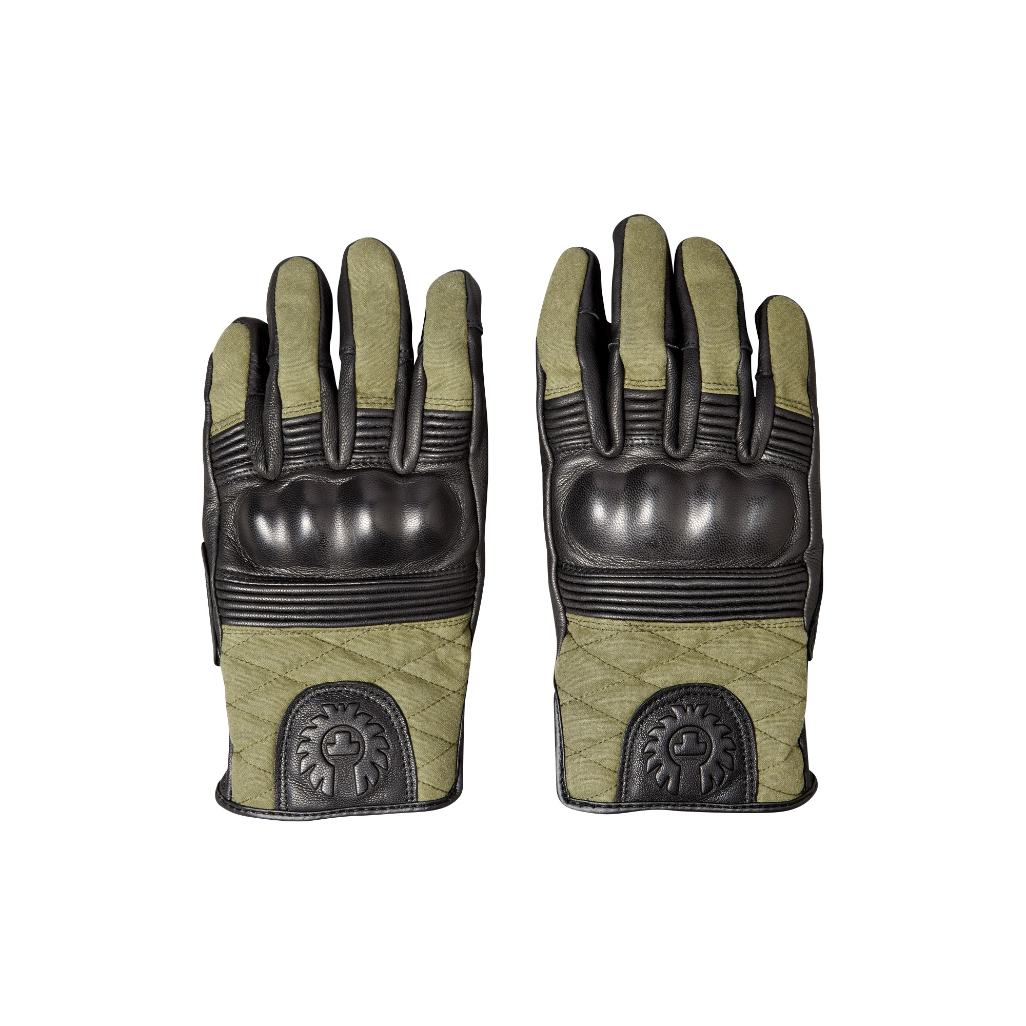 Belstaff Hampstead Lederhandschuhe schwarz/grün M - Motorradbekleidung - Café Racer Motorradbekleidung
