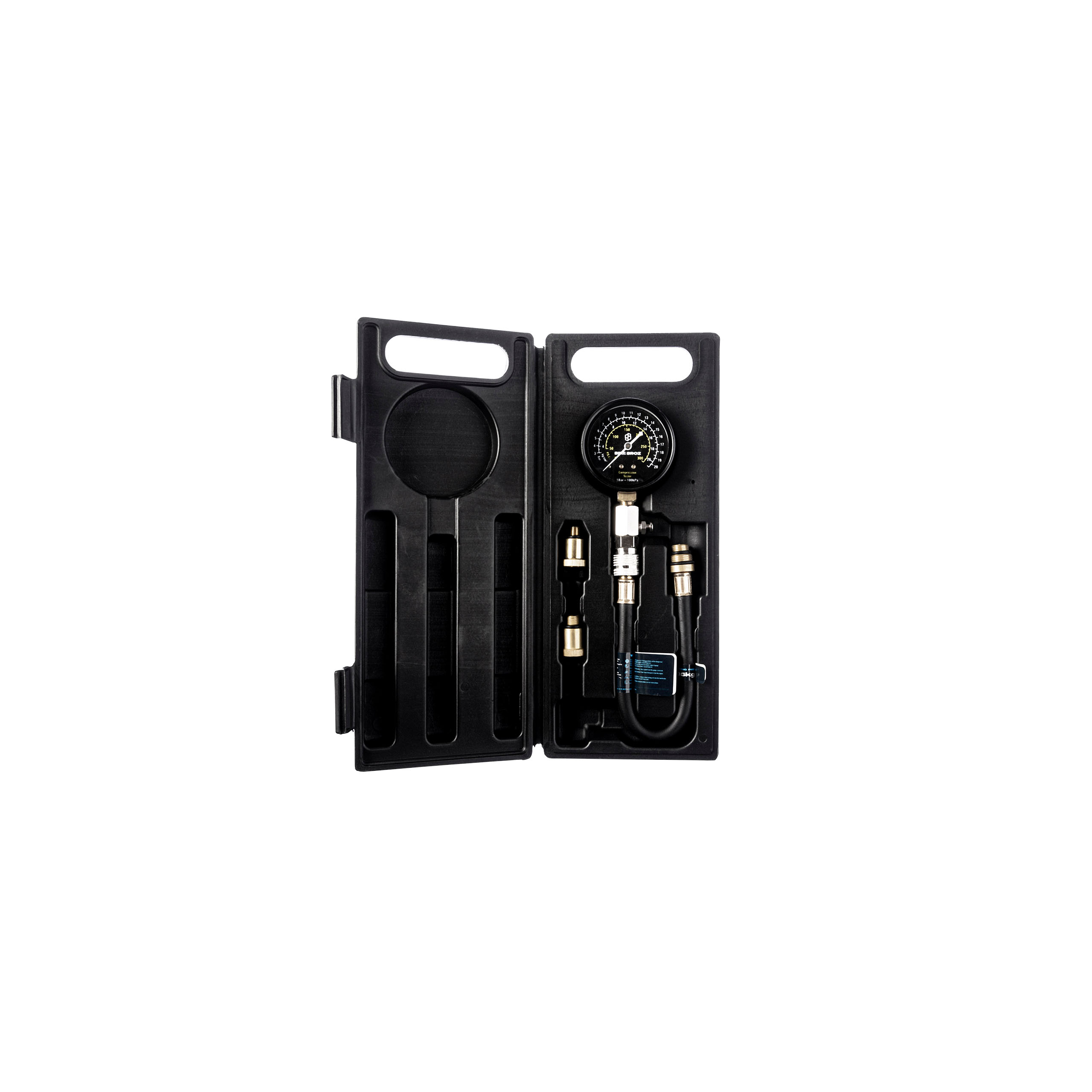 BikeBroz Kompressionsprüfer mit Gewindeanschluss M10+M12+M14 - Motorradzubehör - Werkstattzubehör