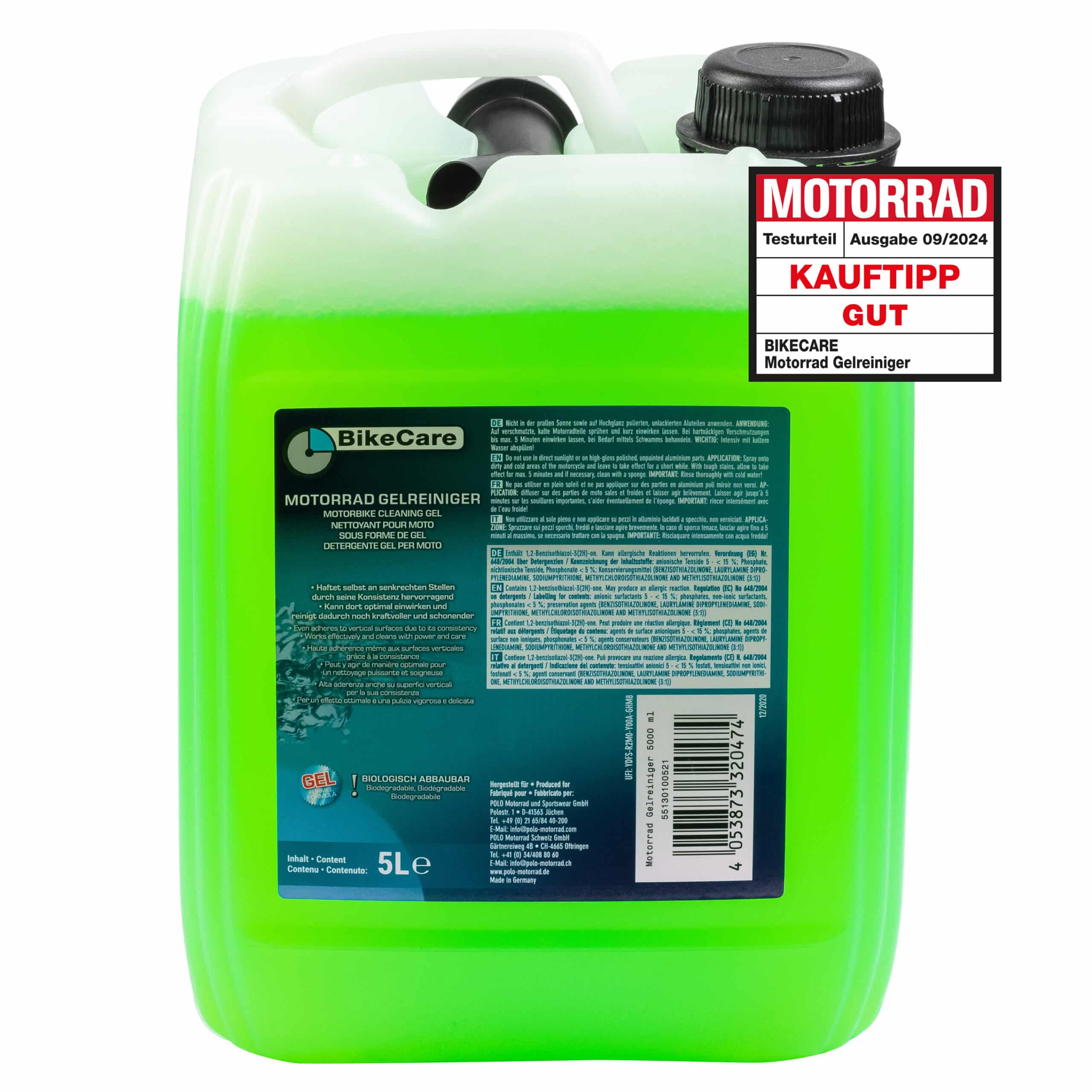 BikeCare Motorrad Gelreiniger 5000ml Nachfüllkanister - Motorradzubehör - Reinigung & Pflege