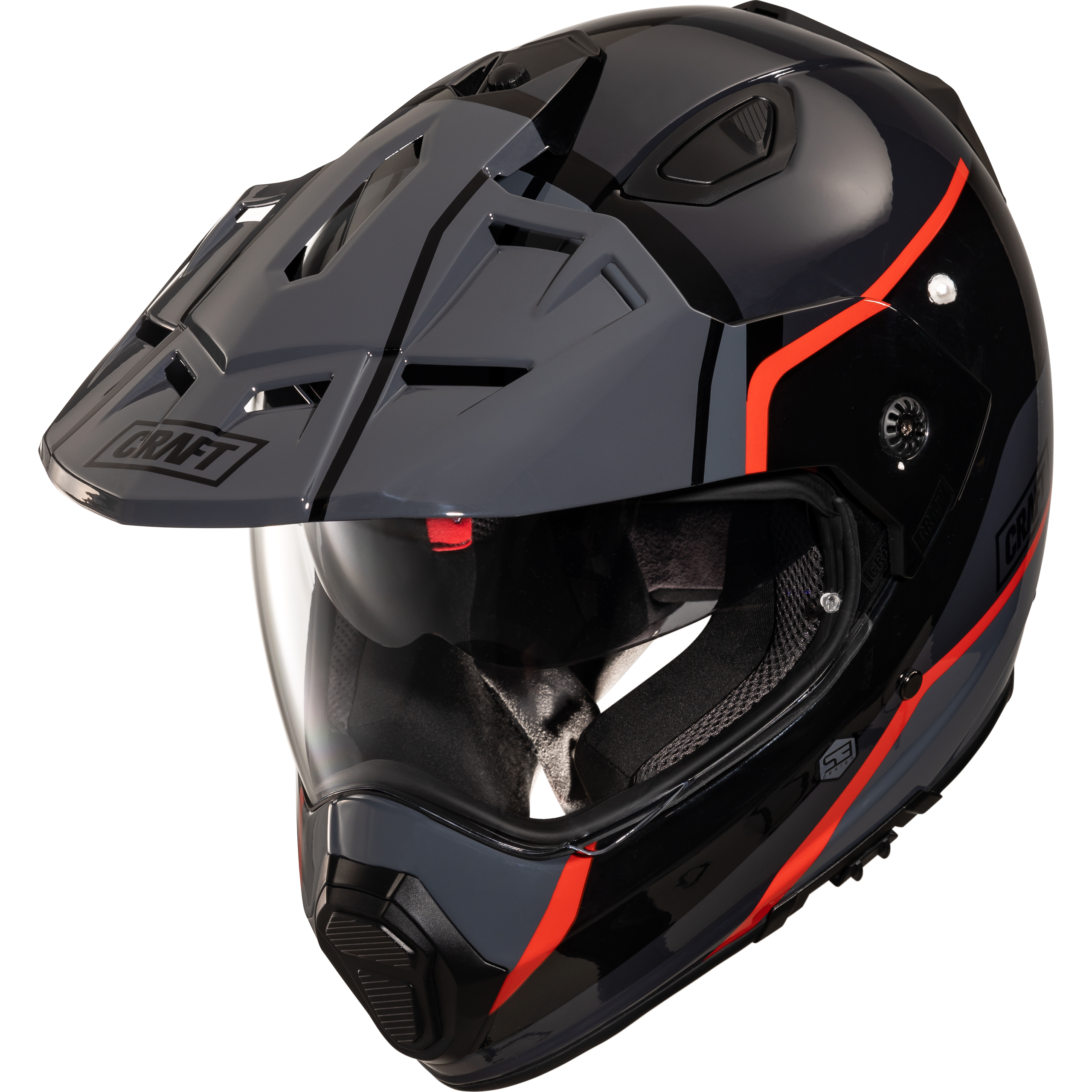 Craft Fiberglas Endurohelm Rot Dekor #24 S - Helme & Brillen - Motorradhelme