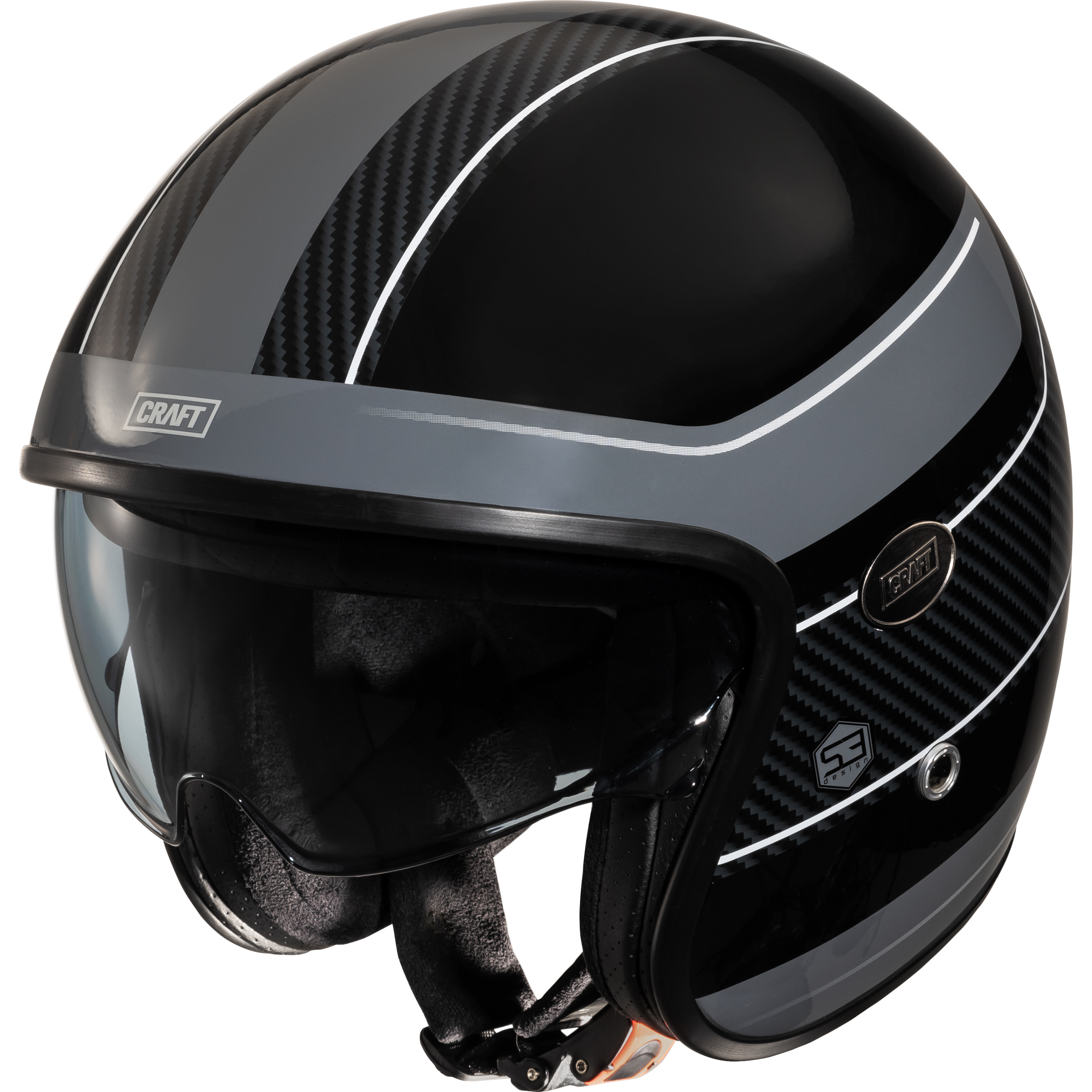 Craft Fiberglas Jethelm Classic SV silber Dekor #24 XS - Helme & Brillen - Café Racer Helme & Brillen