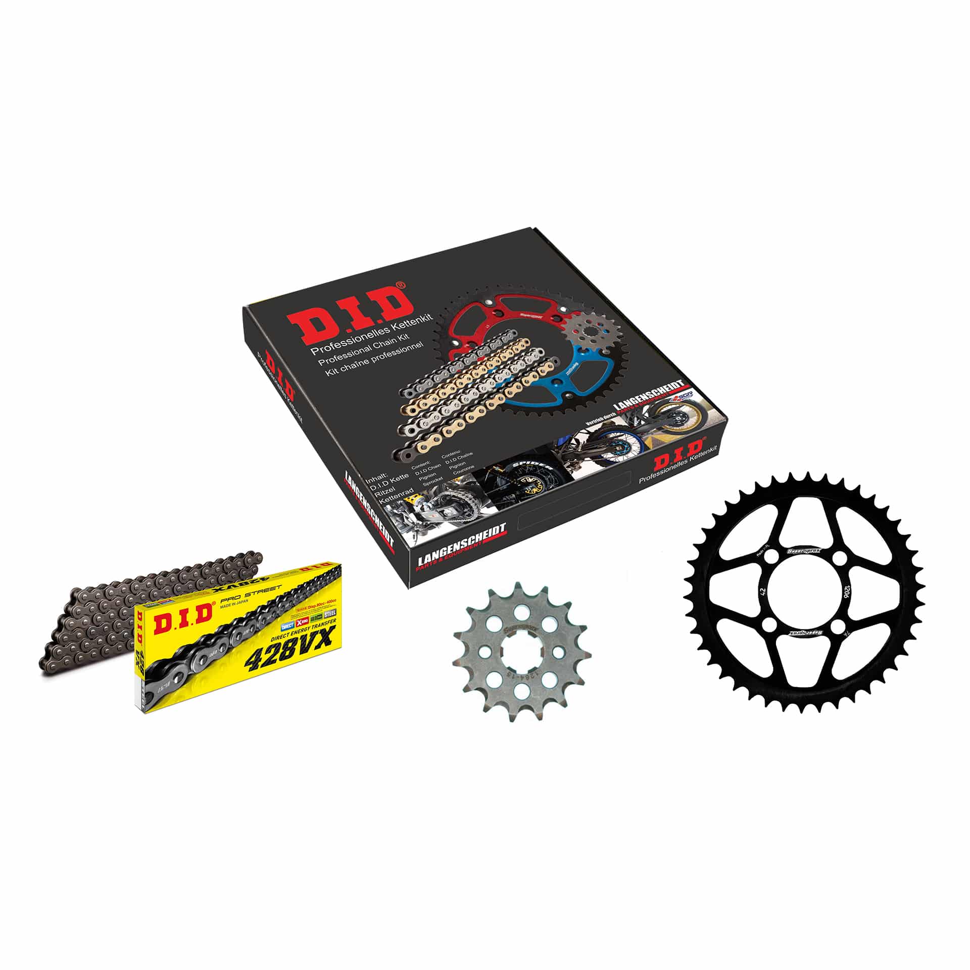 D.I.D. Kettenkit 428VX Clip X 15/42/124 für CBR 125 R 2004-2010 - Motorradteile & Ersatzteile - Kraftübertragung
