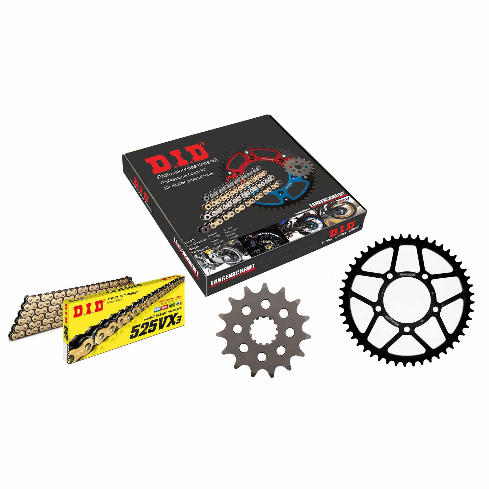 D.I.D. Kettenkit 525VX3(G&B) Niet X 15/48/118 für GSF/GSX 650 Bandi - Motorradteile & Ersatzteile - Kraftübertragung