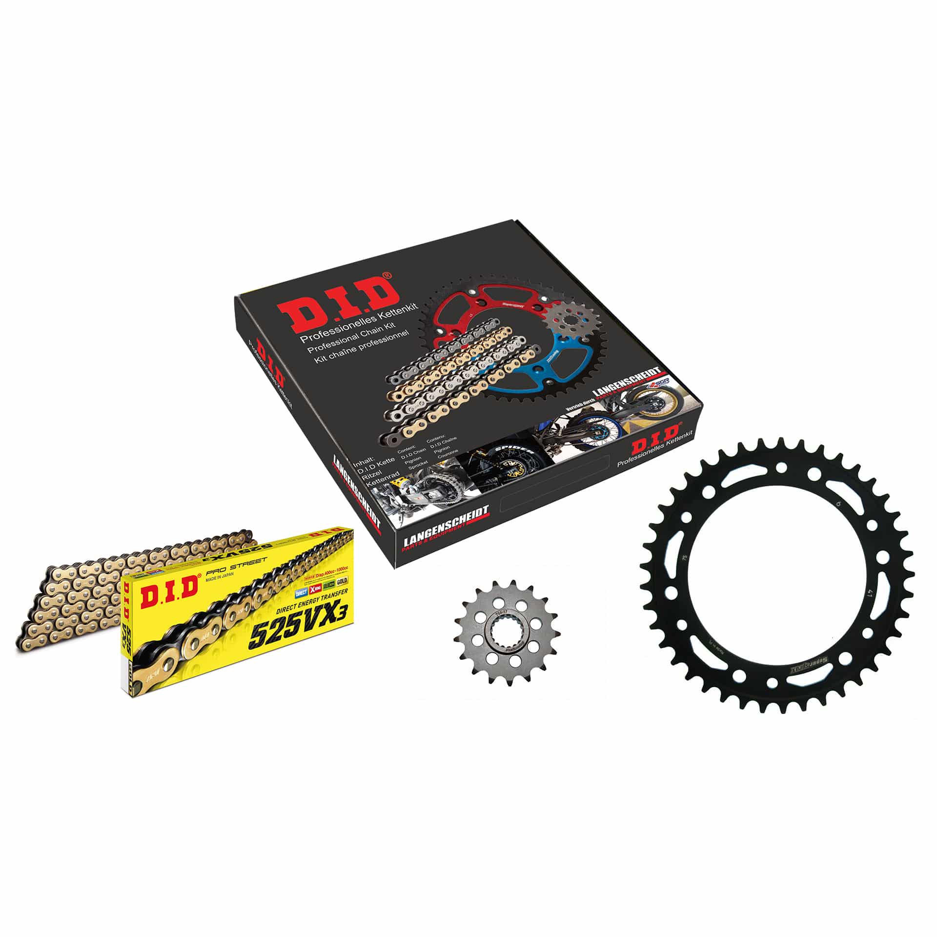D.I.D. Kettenkit 525VX3(G&B) Niet X 17/41/116 für F 650 GS 08-11 - Motorradteile & Ersatzteile - Kraftübertragung