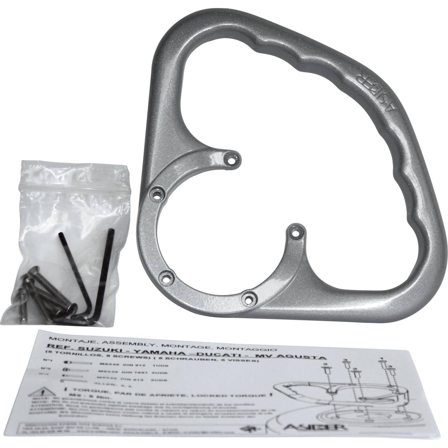 DuoDrive Beifahrerhaltegriff 5 Schrauben DF 01 S silber - Motorradteile & Ersatzteile - Lenker