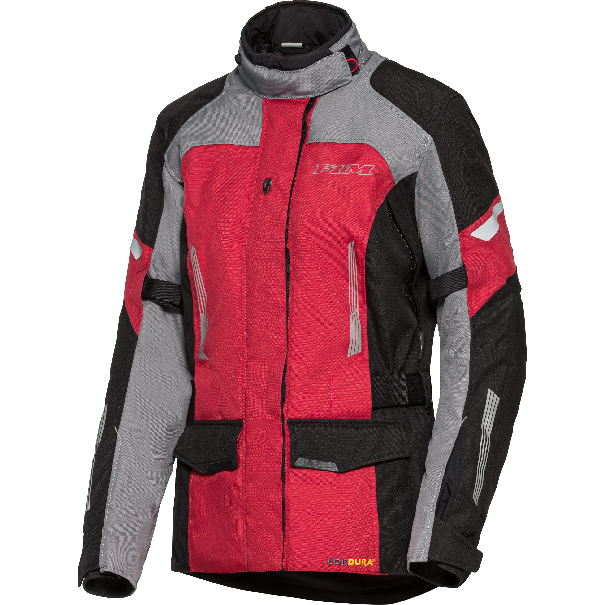 FLM Damen Touren Textiljacke 3.0 schwarz/grau/rot L - Motorradbekleidung - Motorradjacken