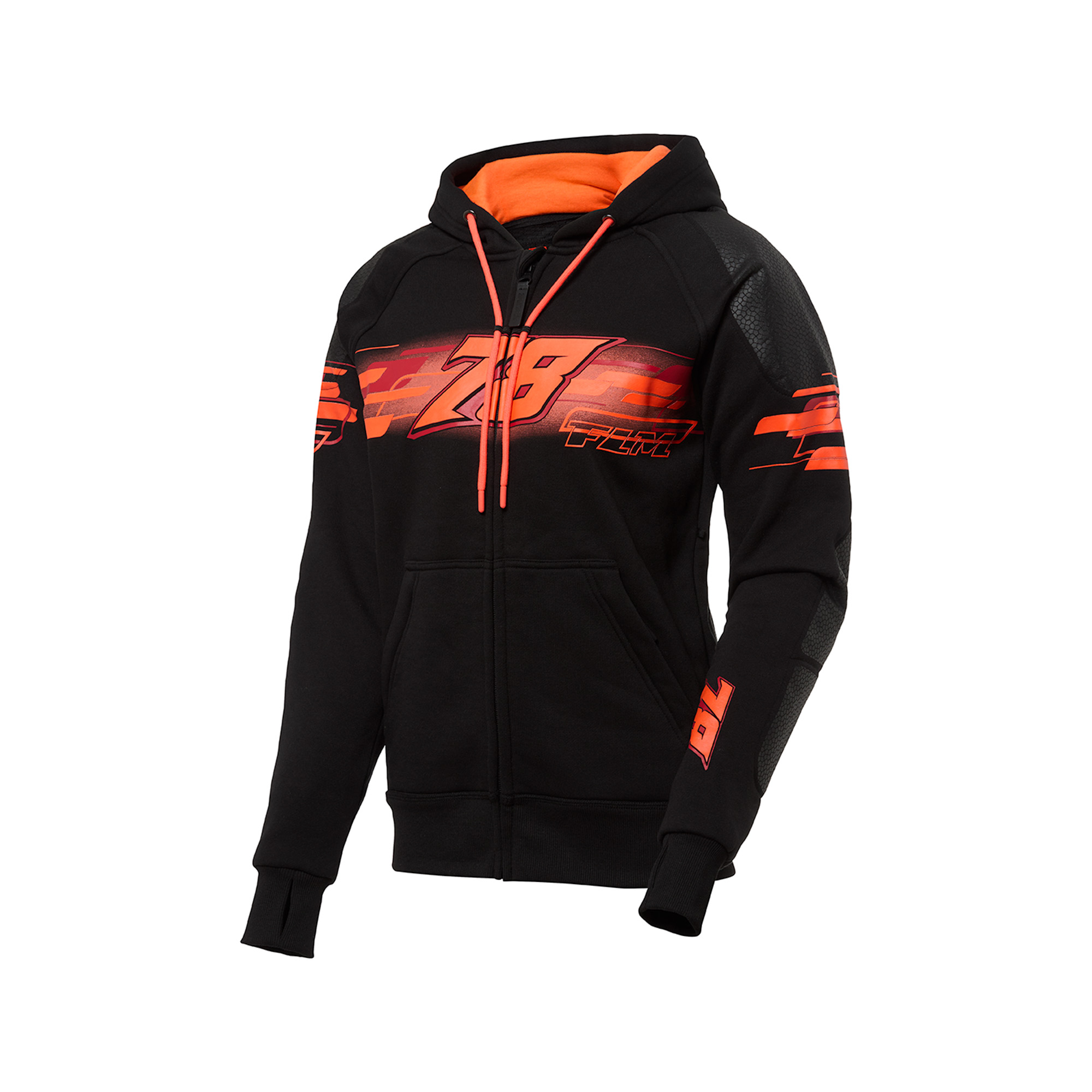 FLM Drift Sport Hoodie mit Protektoren schwarz/rot 3XL - Motorradbekleidung - Motorradjacken