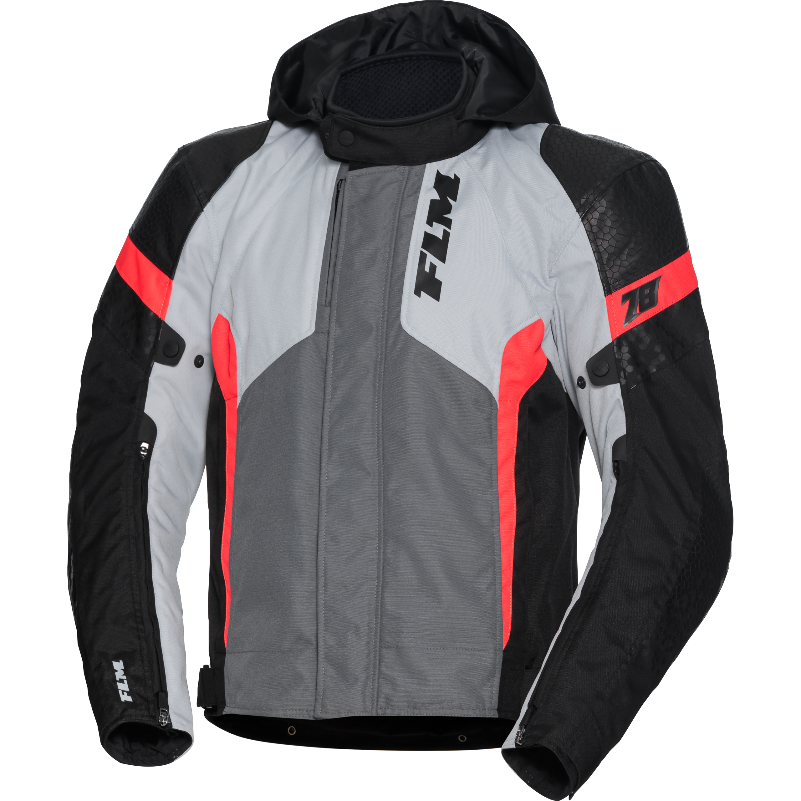 FLM Fuel WP Textiljacke grau/rot XL - Motorradbekleidung - Motorradjacken