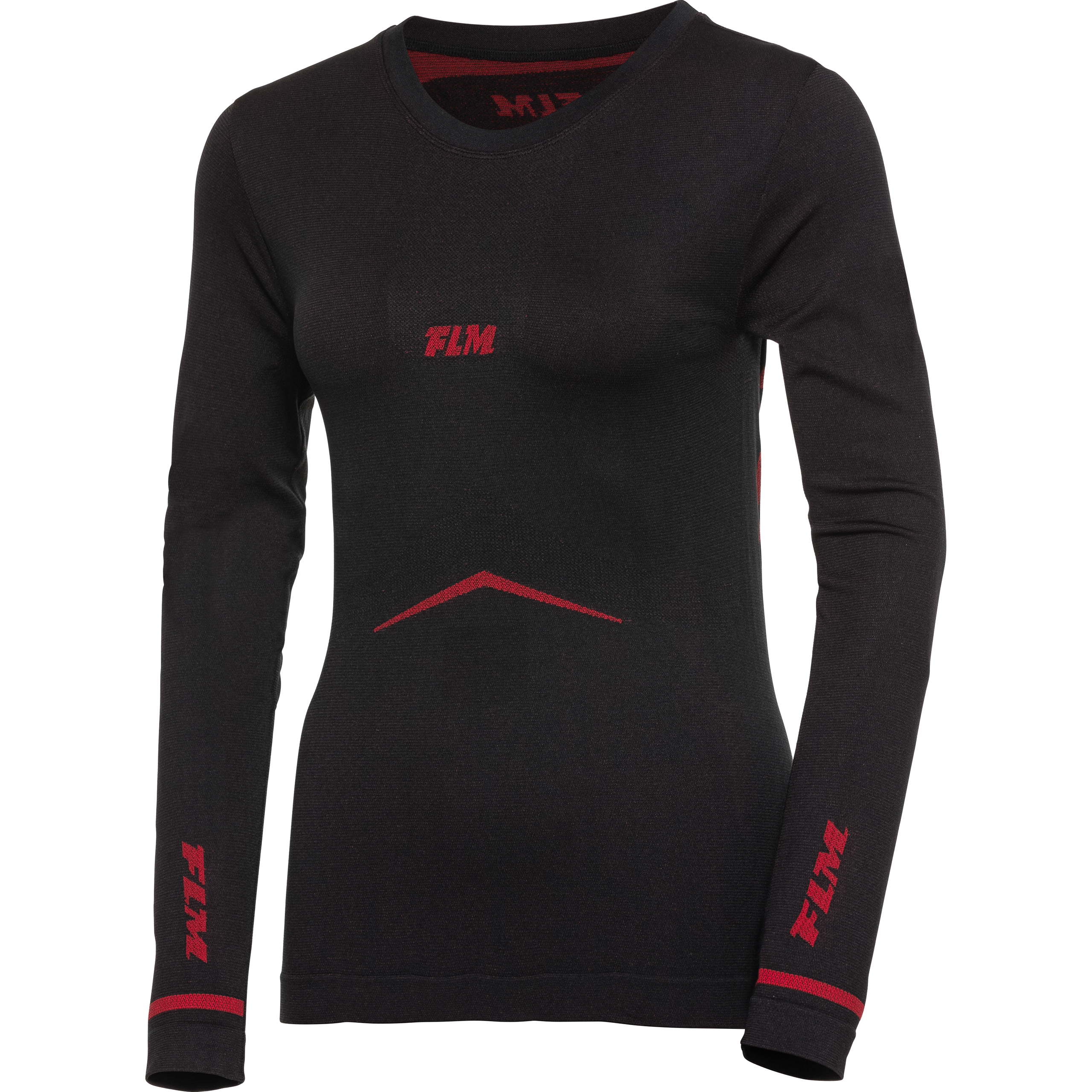FLM Sports Damen Funktionshirt Pro Langarm 1.0 schwarz M - Motorradbekleidung - Wetterschutzkleidung