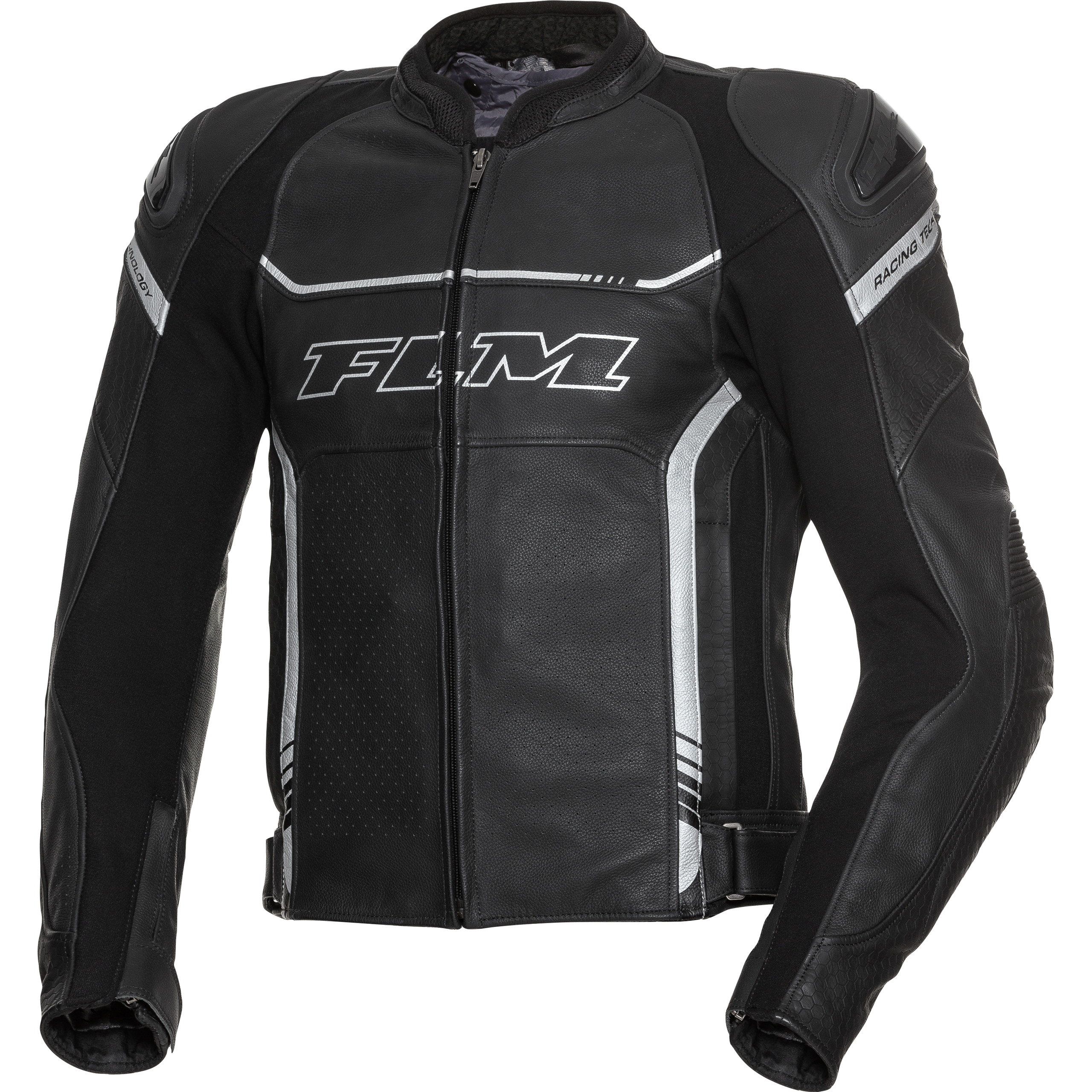 FLM Sports Leder Kombijacke 2.2 schwarz/silber 52 - Motorradbekleidung - Motorradjacken