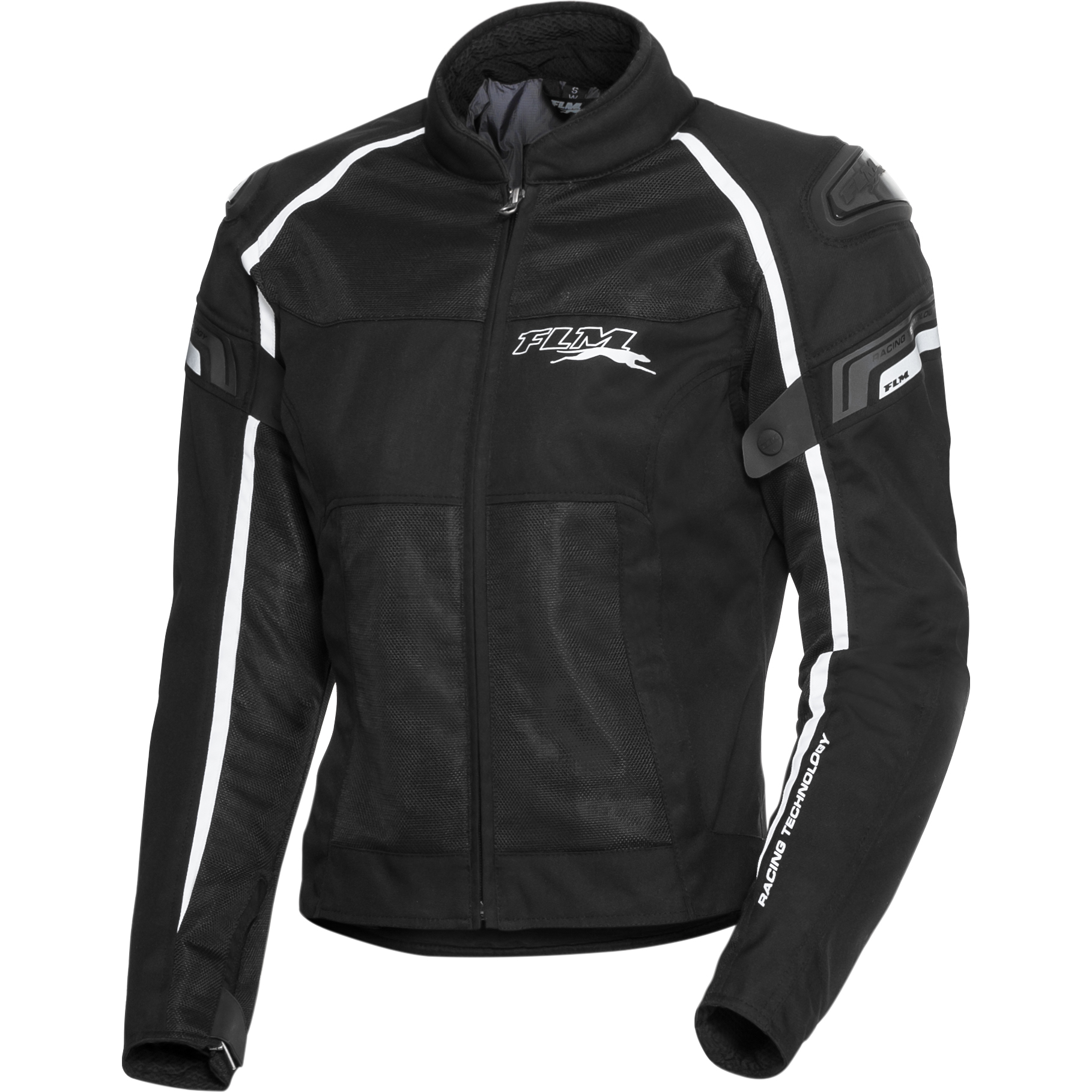 FLM Sports Textil Jacke 1.2 schwarz/weiß XL - Motorradbekleidung - Motorradjacken
