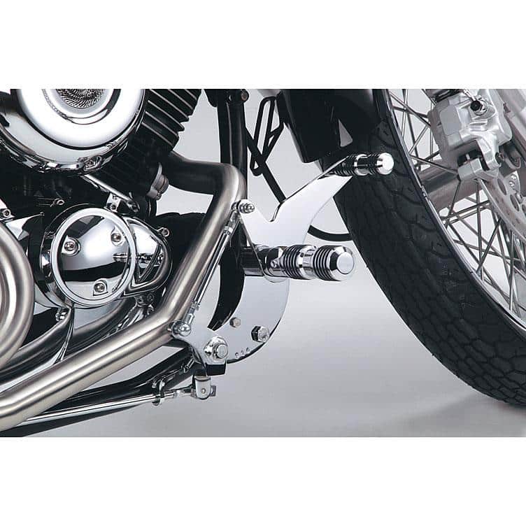 Falcon Round Style Fußrastenanlage +7cm für XVS 650 Drag Star /Clas - Motorradteile & Ersatzteile - Fußrasten & Hebel