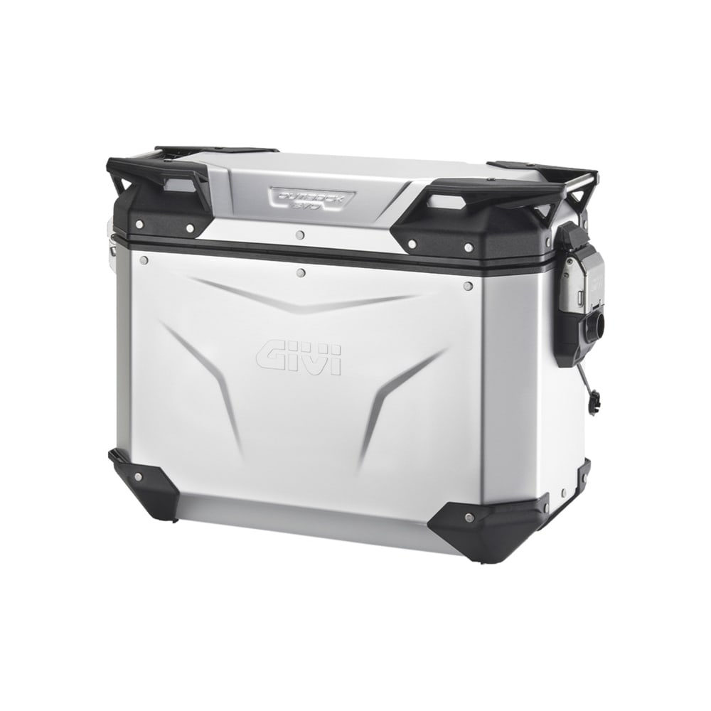 Givi Monokey® Cam-Side Alukoffer Outback Evo oS silber links 37 L - Motorradzubehör - Motorradgepäck