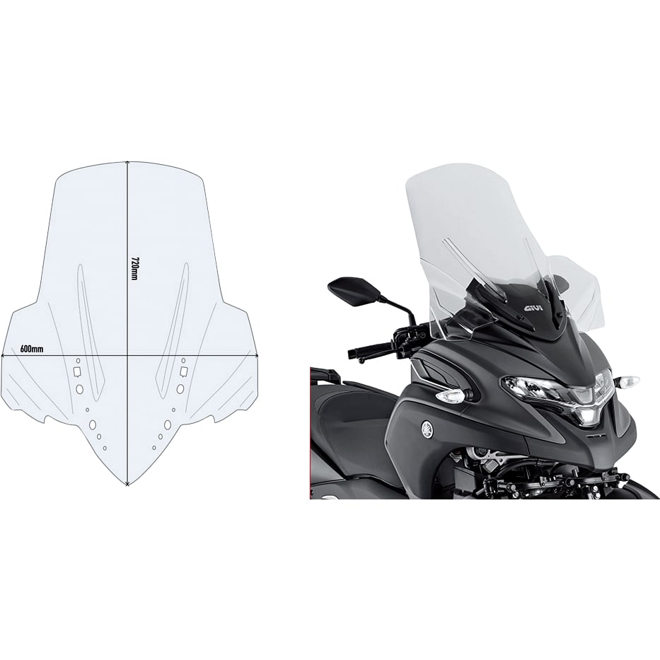 Givi Verkleidungsscheibe D2149STG klar für Yamaha Tricity 300 - Motorradteile & Ersatzteile - Verkleidungen & Abdeckungen