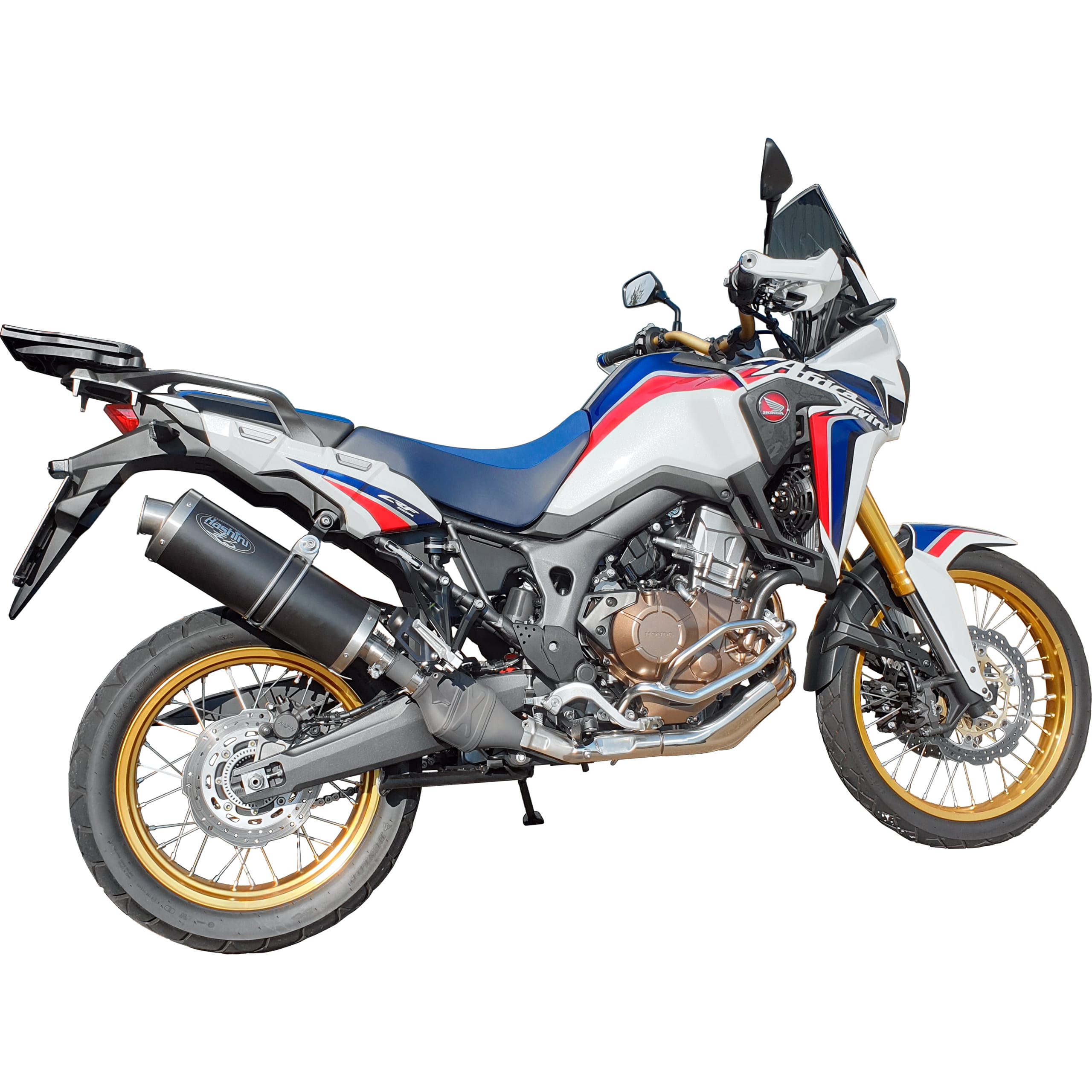 Hashiru Auspuff ST05 oval schwarz für Honda CRF 1000 Africa Twin - Motorradteile & Ersatzteile - Auspuff