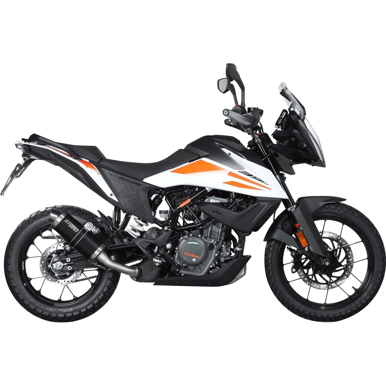 Hashiru Auspuff ST05 oval schwarz für KTM 390 Adventure - Motorradteile & Ersatzteile - Auspuff