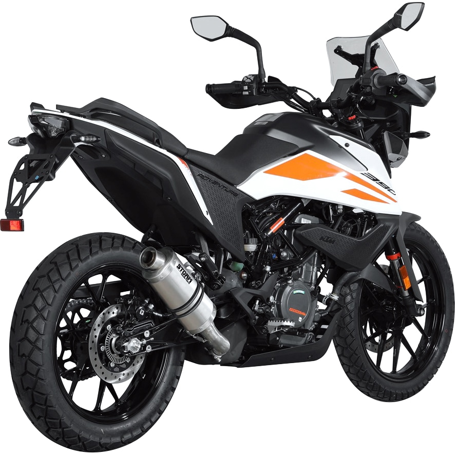 Hashiru Auspuff ST05 oval silber für KTM 390 Adventure - Motorradteile & Ersatzteile - Auspuff