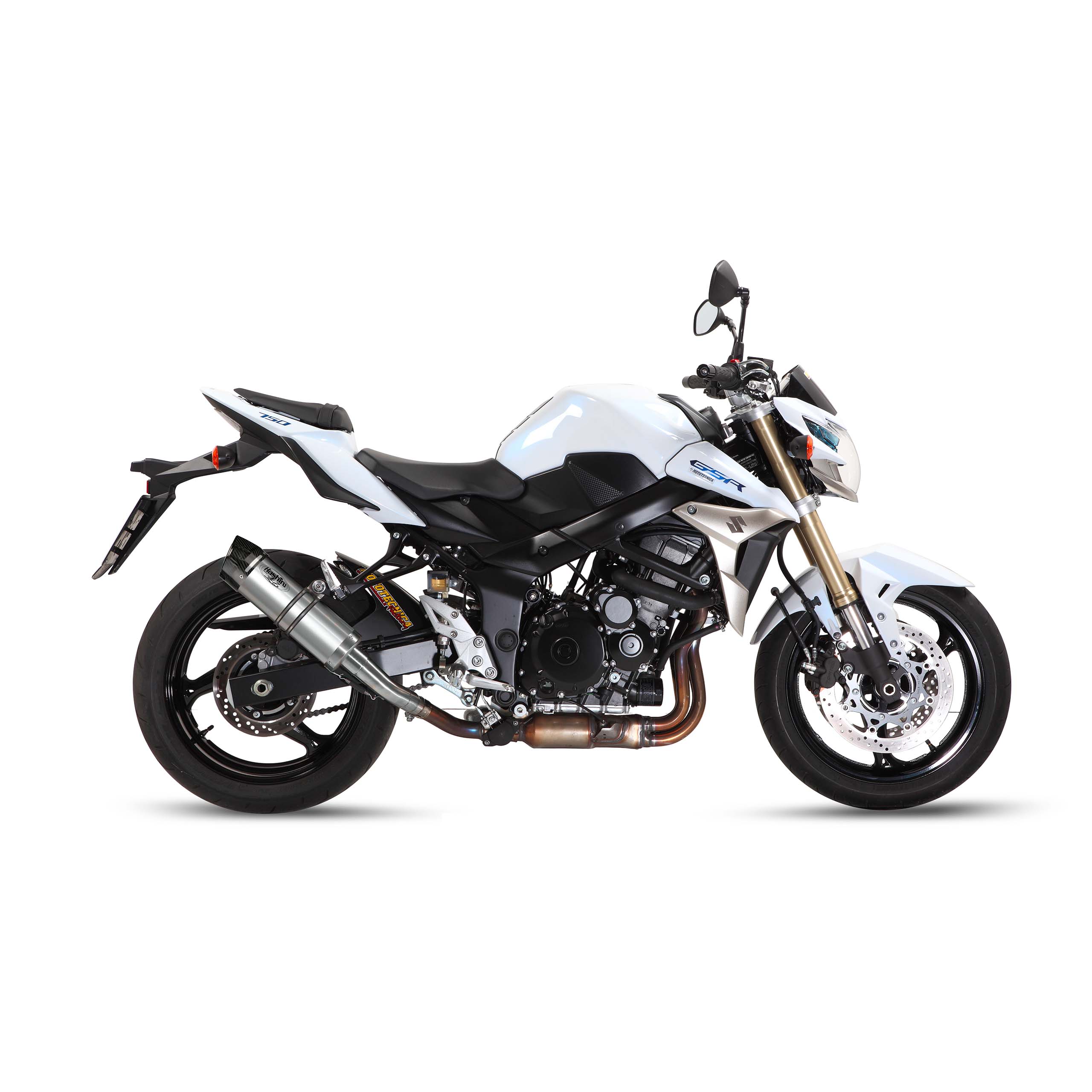 Hashiru Auspuff ST06 silber/carbon für Suzuki GSR 750 - Motorradteile & Ersatzteile - Auspuff