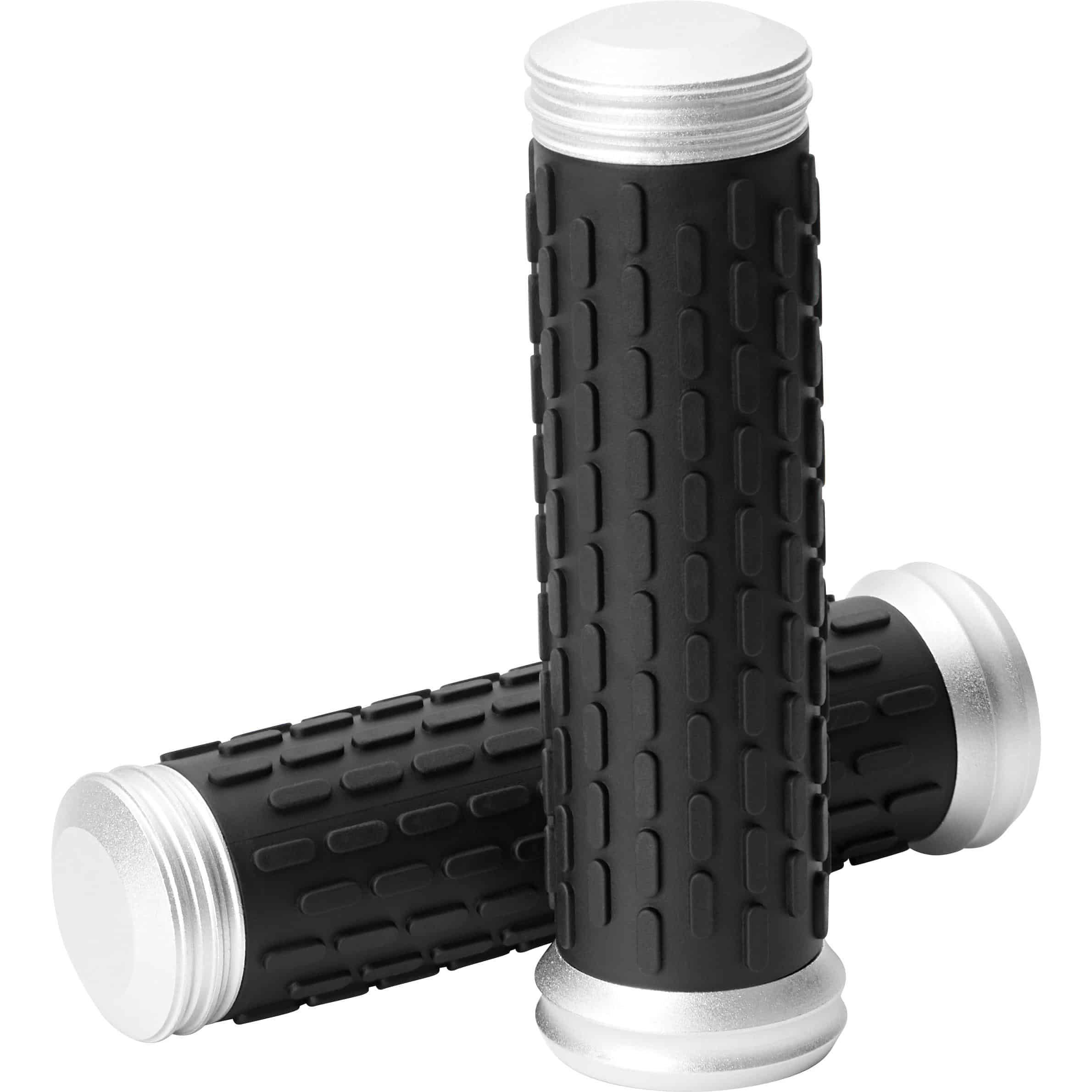 Hashiru Griffgummipaar ST06 mit Aluenden für 22mm schwarz/silber - Motorradteile & Ersatzteile - Lenker