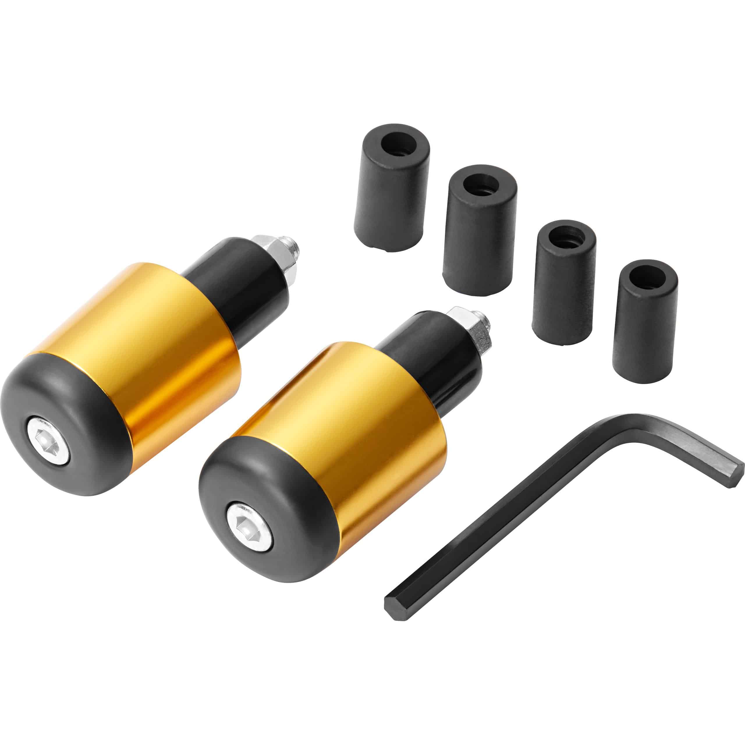 Hashiru Lenkergewichte Alu ST07 für 12/14/18mm gold/schwarz - Motorradteile & Ersatzteile - Lenker