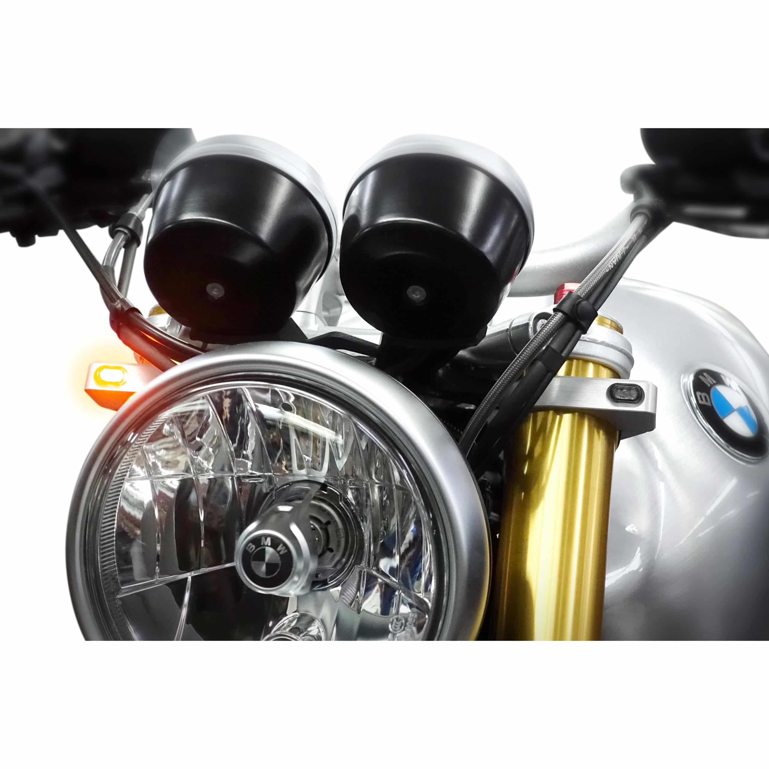 HeinzBikes LED Blinkerpaar ZC-Line Micro für Gabel 54-56mm silber - Motorradteile & Ersatzteile - Beleuchtung