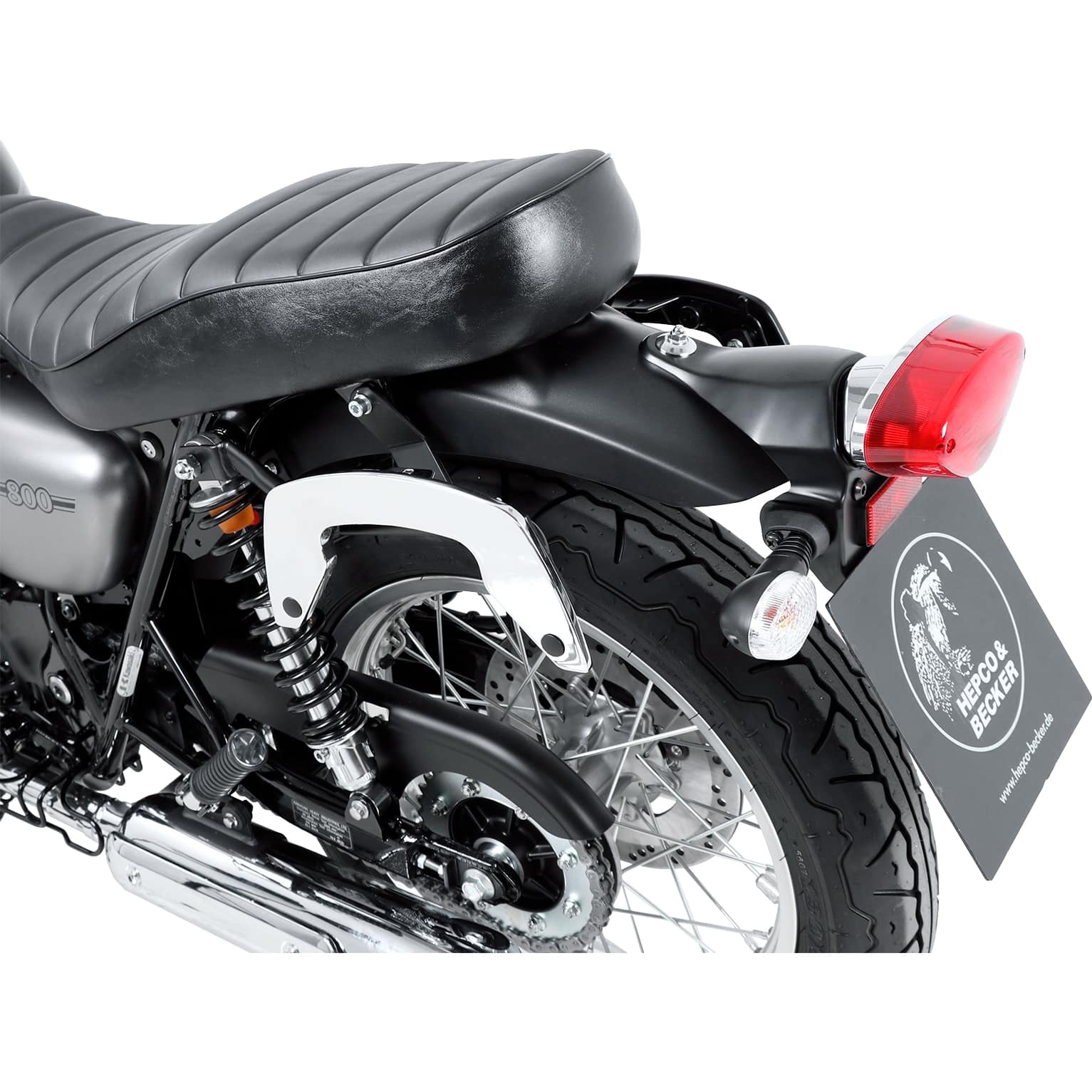 Hepco & Becker C-Bow Seitentaschenhalter chrom für Kawasaki W 800 2019- - Motorradzubehör - Motorradgepäck