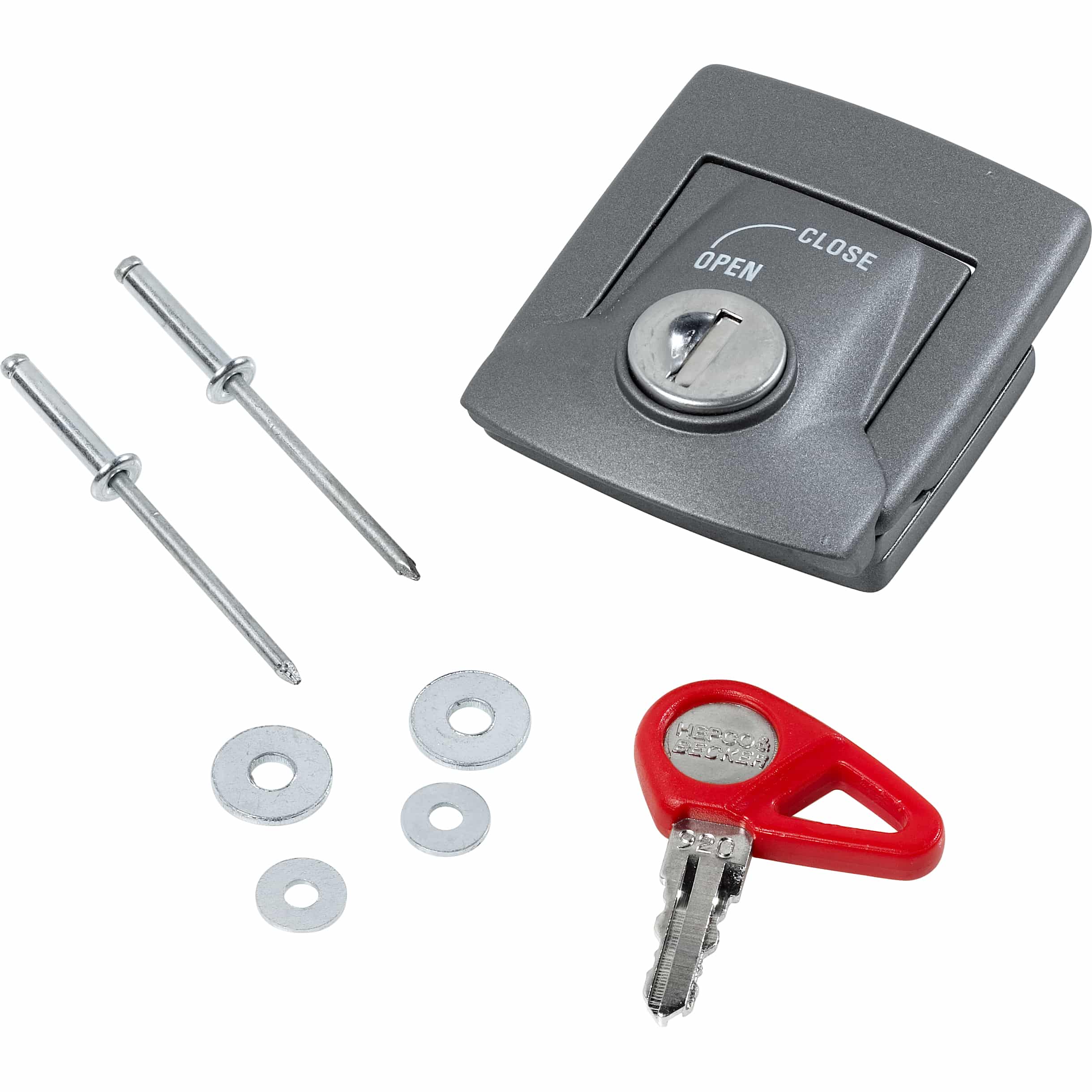 Hepco & Becker Ersatzteil Deckelschloss silber mit Schließzylinder SN920 - Motorradzubehör - Motorradgepäck