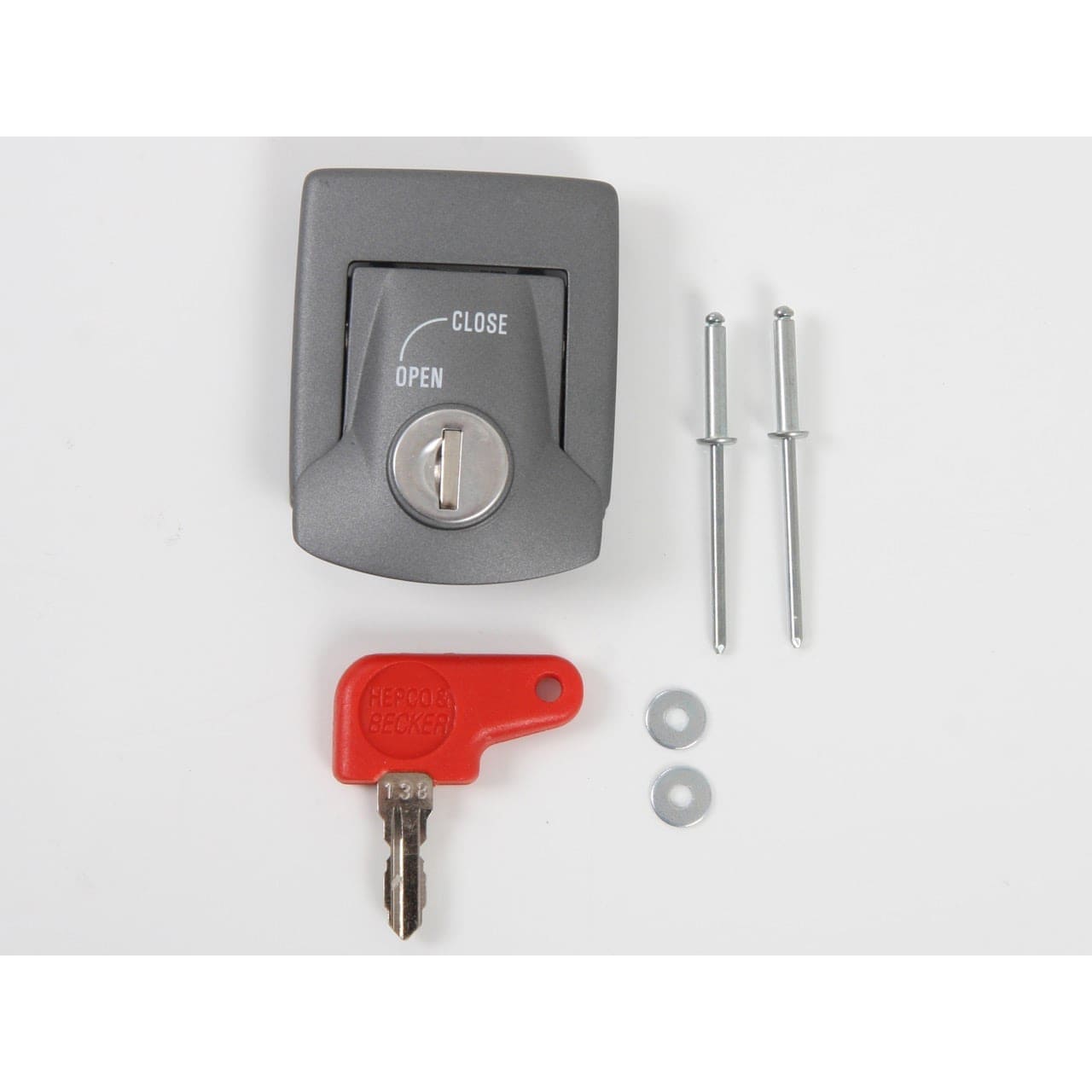 Hepco & Becker Ersatzteil Deckelschloss silber mit Schließzylinder SN938/13 - Motorradzubehör - Motorradgepäck
