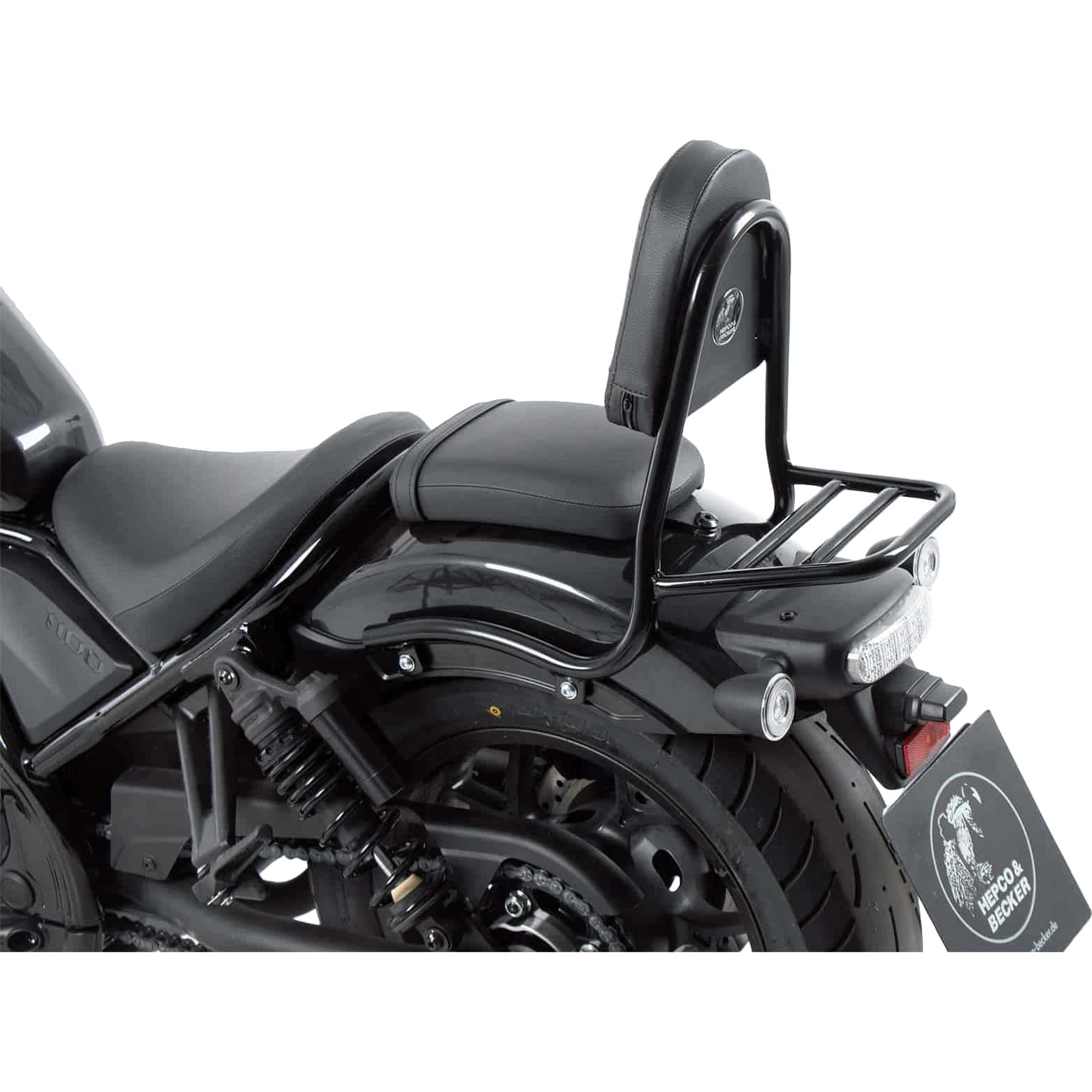 Hepco & Becker Sissybar mit Gepäckträger Rohr schwarz für Honda CMX 1100 Re - Motorradzubehör - Motorradgepäck