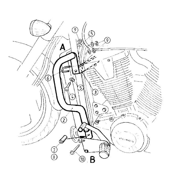 Hepco & Becker Sturzbügel chrom für Honda VTX 1800 - Motorradteile & Ersatzteile - Anbauteile