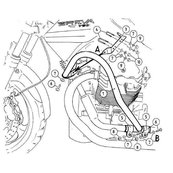 Hepco & Becker Sturzbügel chrom für Moto Guzzi Breva 750 - Motorradteile & Ersatzteile - Anbauteile