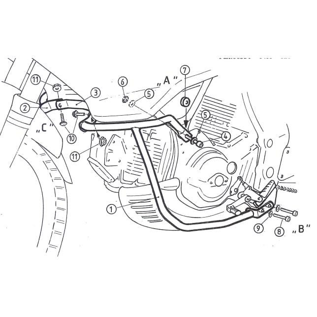 Hepco & Becker Sturzbügel schwarz für Cagiva Cran Canyon 900 - Motorradteile & Ersatzteile - Anbauteile