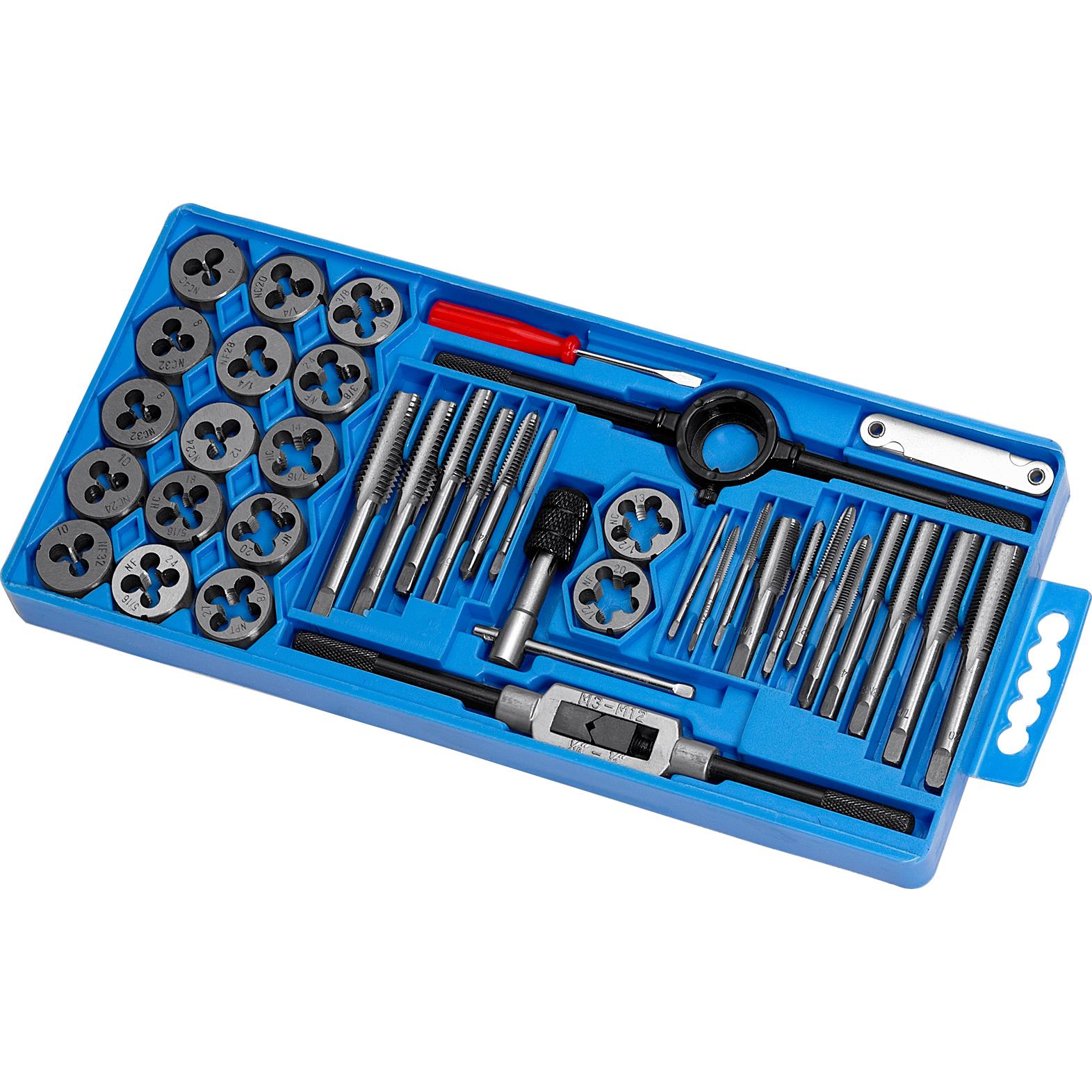 Hi-Q Tools Gewindeschneider Set 40-teilig M3-M12 - Motorradzubehör - Werkzeuge