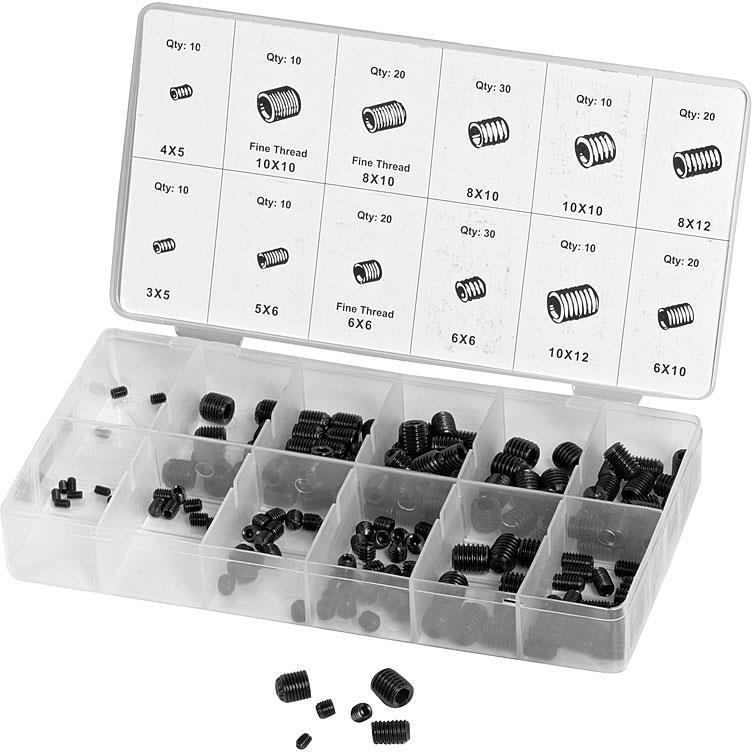 Hi-Q Tools Madenschrauben Set 200-teilig - Motorradzubehör - Werkstattzubehör