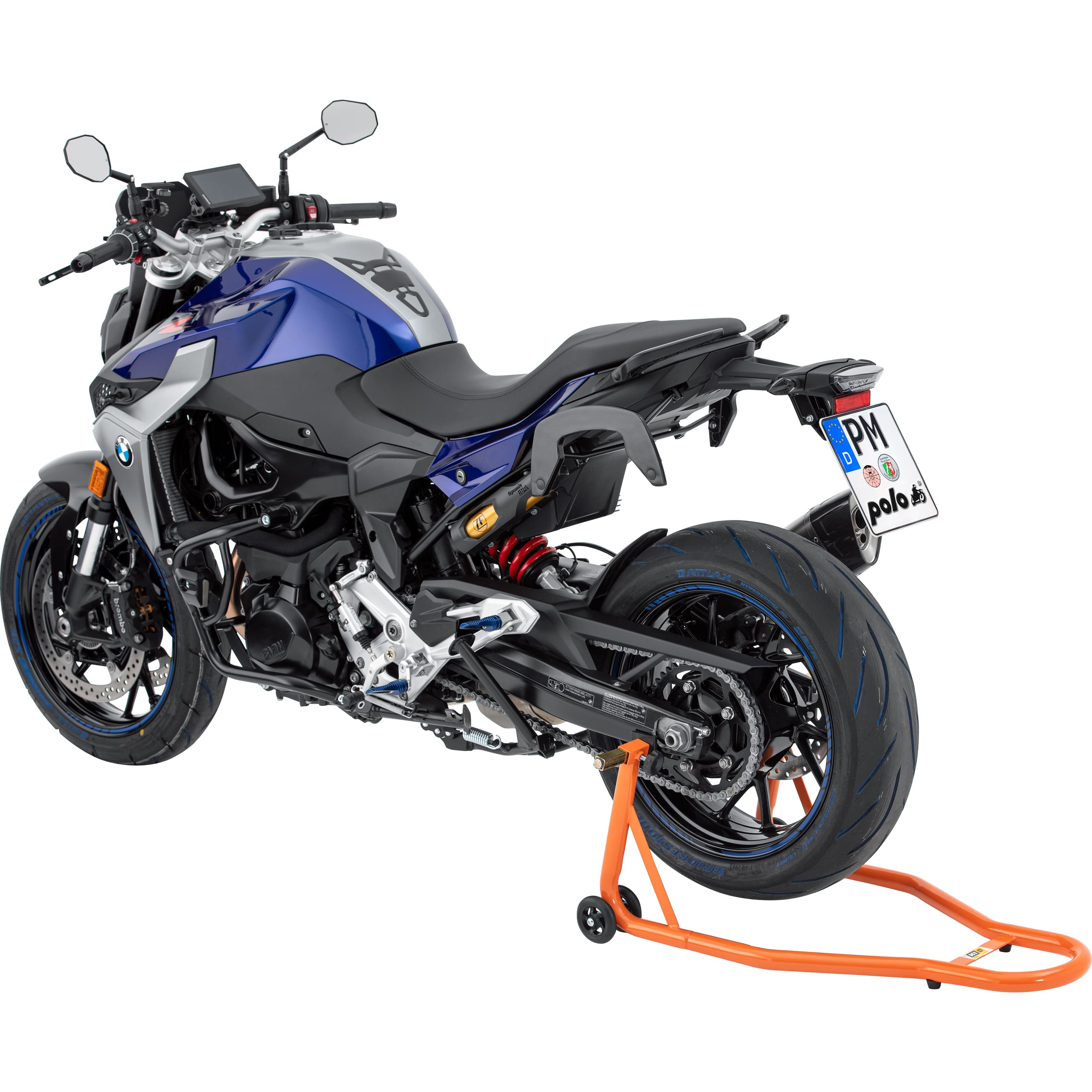 Hi-Q Tools Montageständer IV hinten orange mit Winkelaufnahme - Motorradzubehör - Aufbockvorrichtungen