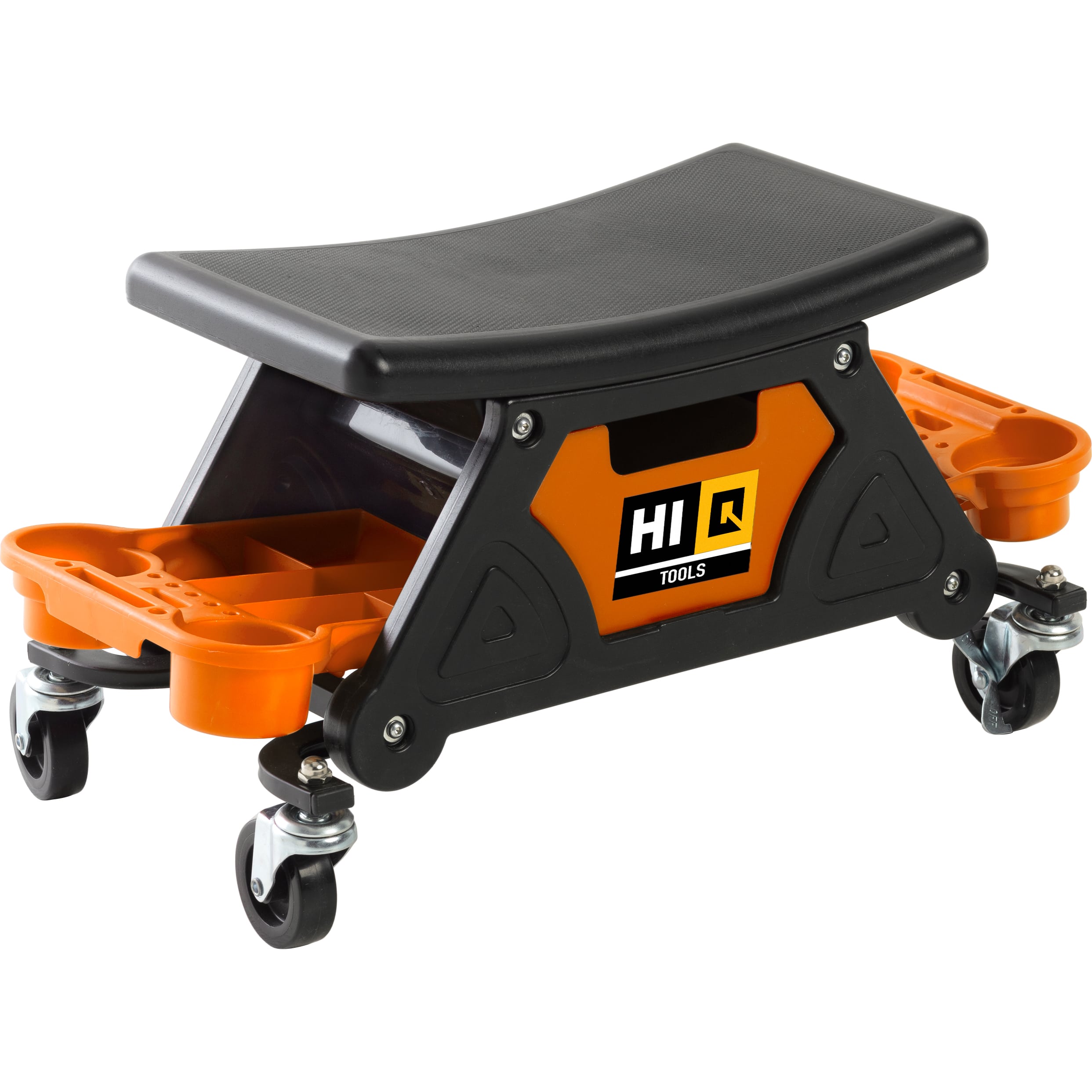 Hi-Q Tools Multi-Werkstatt-Sitz rollbar bis 150 Kg schwarz/orange - Motorradzubehör - Werkstattzubehör