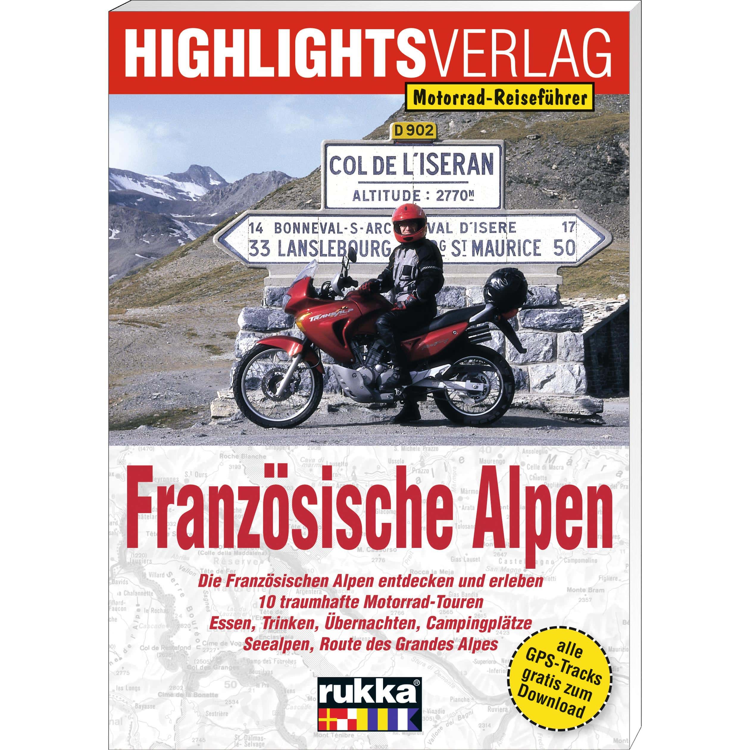 Highlights-Verlag Motorrad-Reiseführer Französische Alpen - Motorradzubehör - Reisen & Outdoor