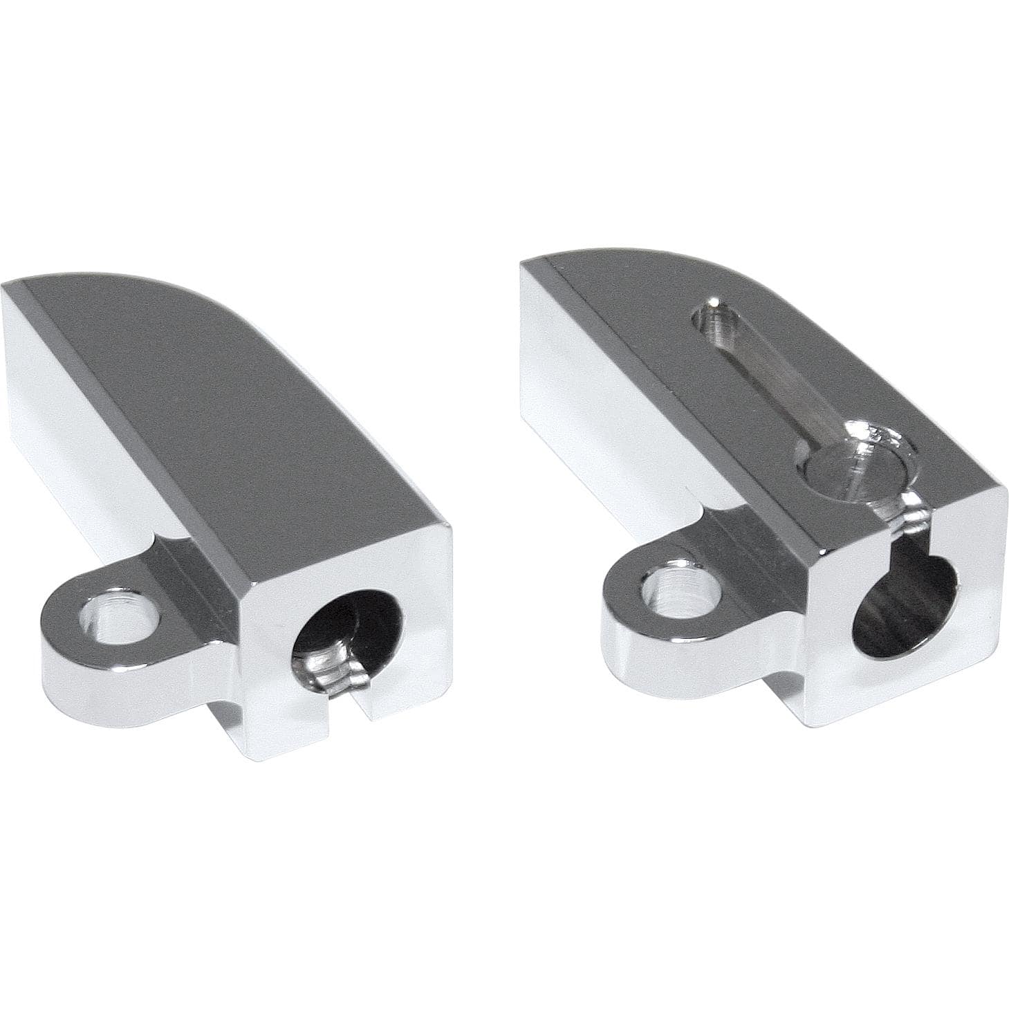 Highsider Alu Blinkerhalterpaar für Standrohrschellen chrom - Motorradteile & Ersatzteile - Beleuchtung