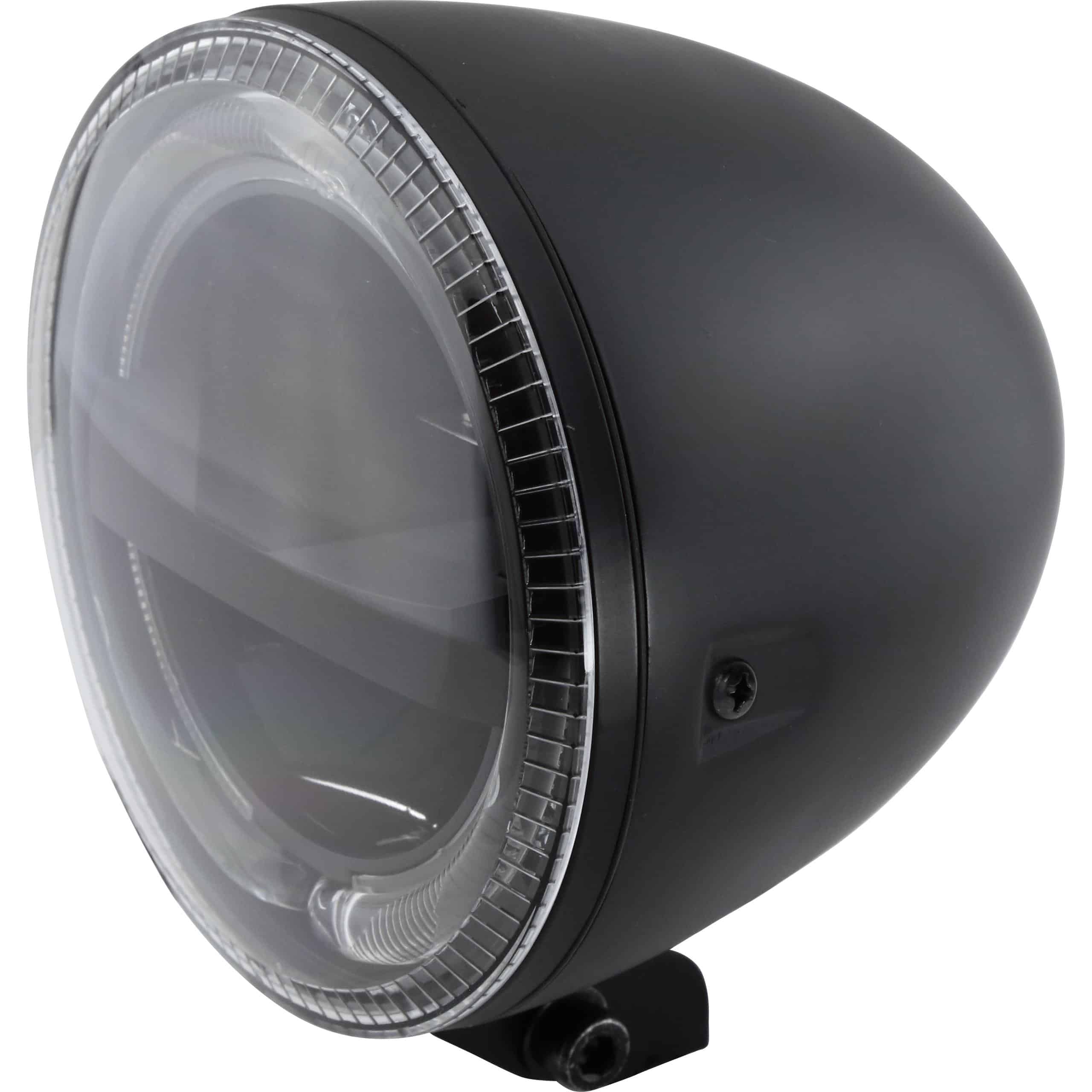 Highsider Circle LED Hauptscheinwerfer 146mm mit TFL seitlich schwarz - Motorradteile & Ersatzteile - Beleuchtung