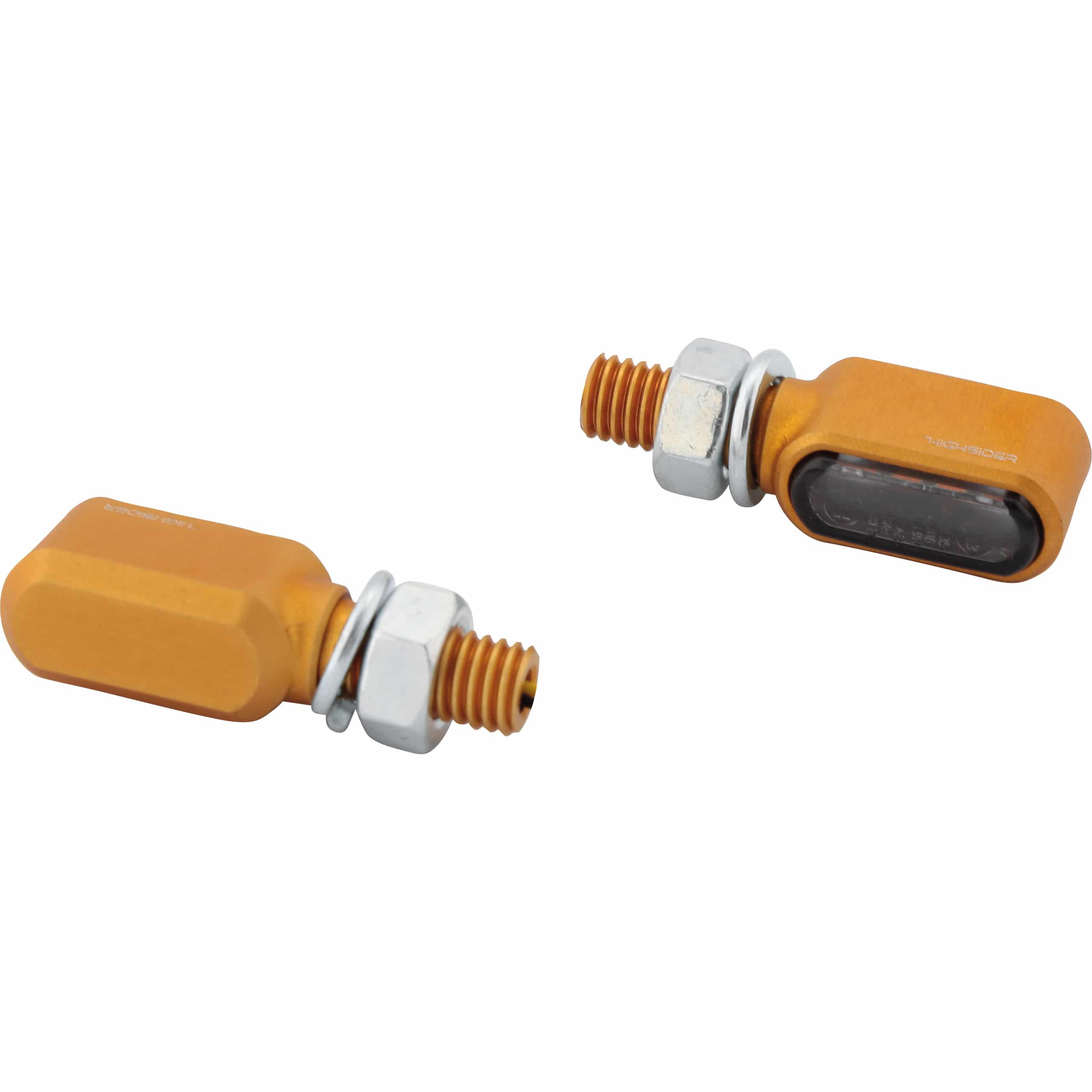 Highsider LED Blinkerpaar Little Bronx M8 getöntes Glas gold - Motorradteile & Ersatzteile - Beleuchtung