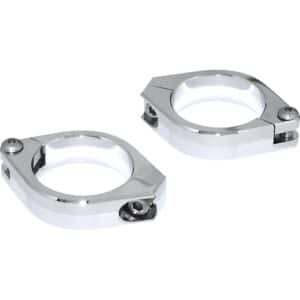 Highsider Standrohrschellenpaar Alu CNC 38-41mm chrom - Motorradteile & Ersatzteile - Beleuchtung