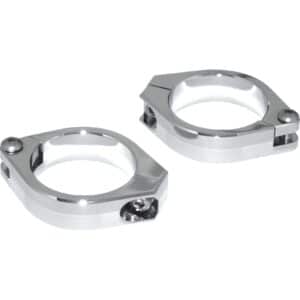 Highsider Standrohrschellenpaar Alu CNC 42-43mm chrom - Motorradteile & Ersatzteile - Beleuchtung